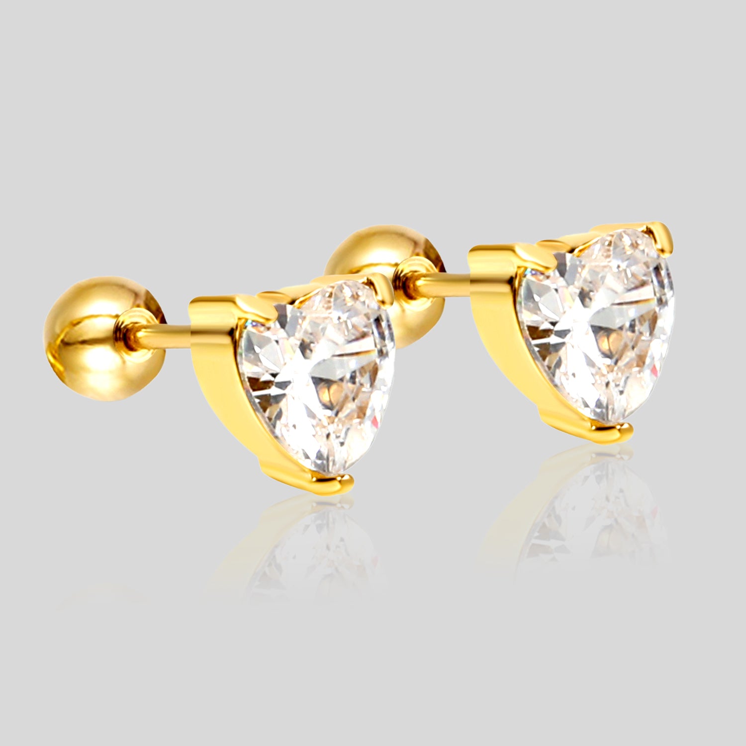 Mae Heart Earrings (Gold)