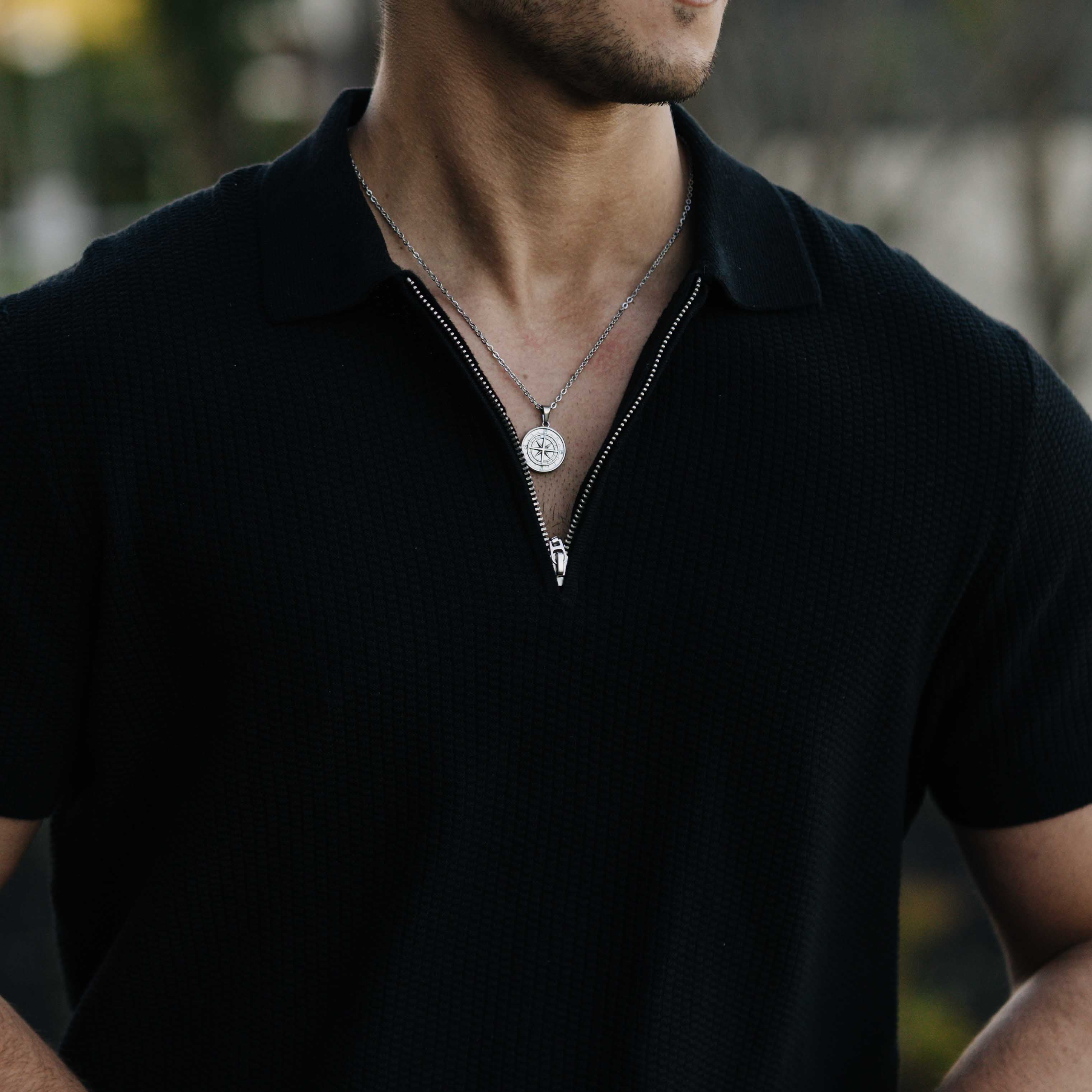 Compass Pendant (White Gold)