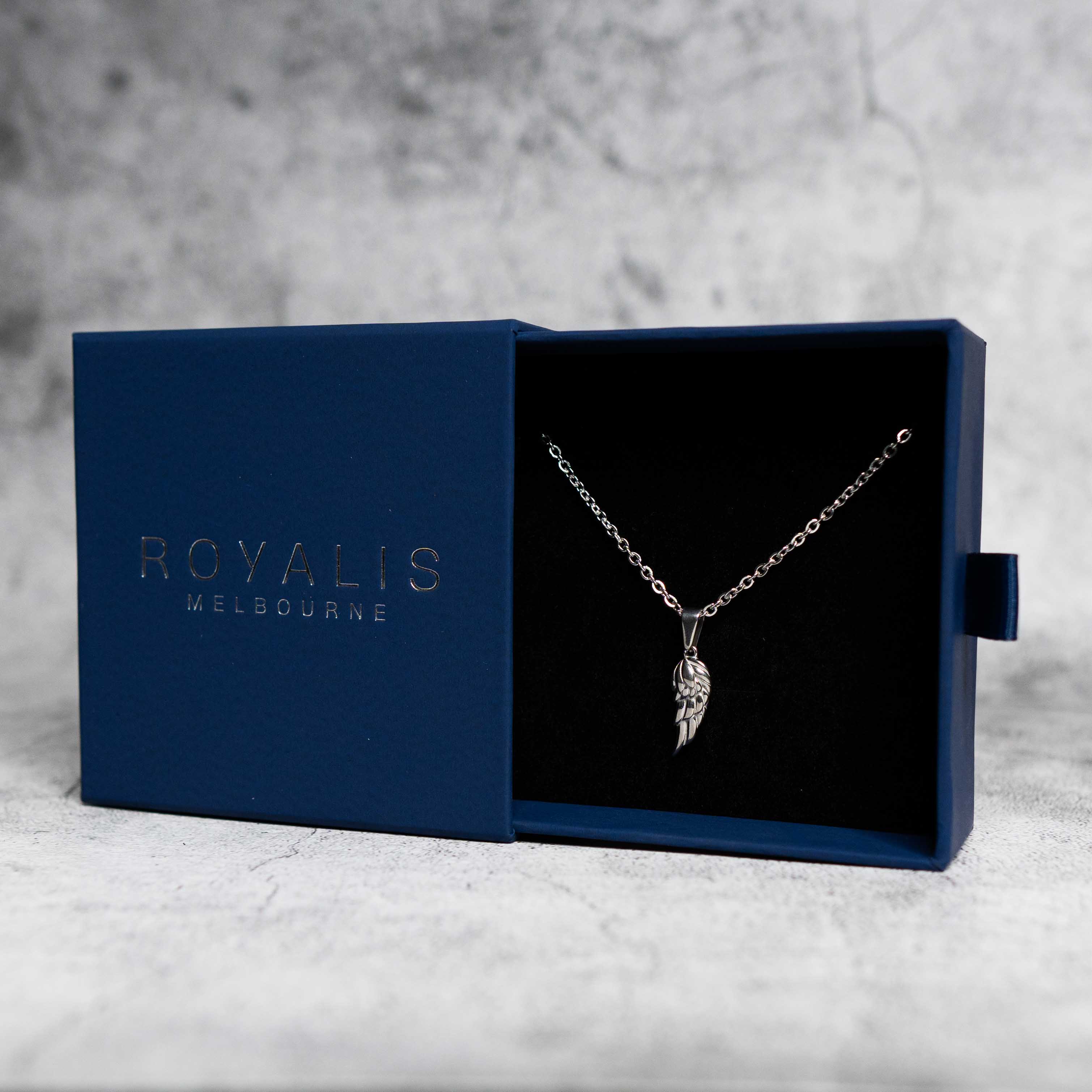 Feather Pendant (White Gold)