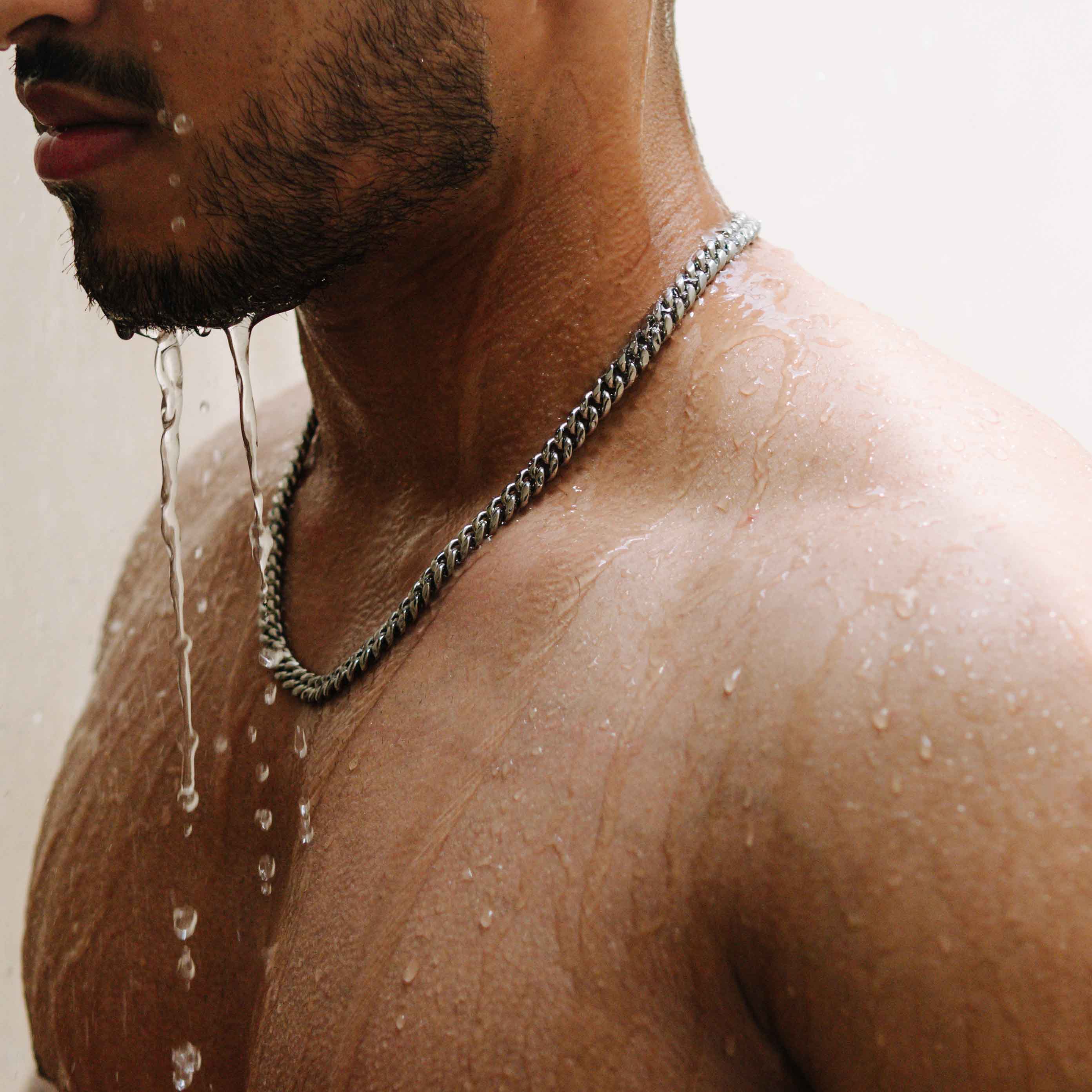 Cuban Chain (White Gold) 8mm Set