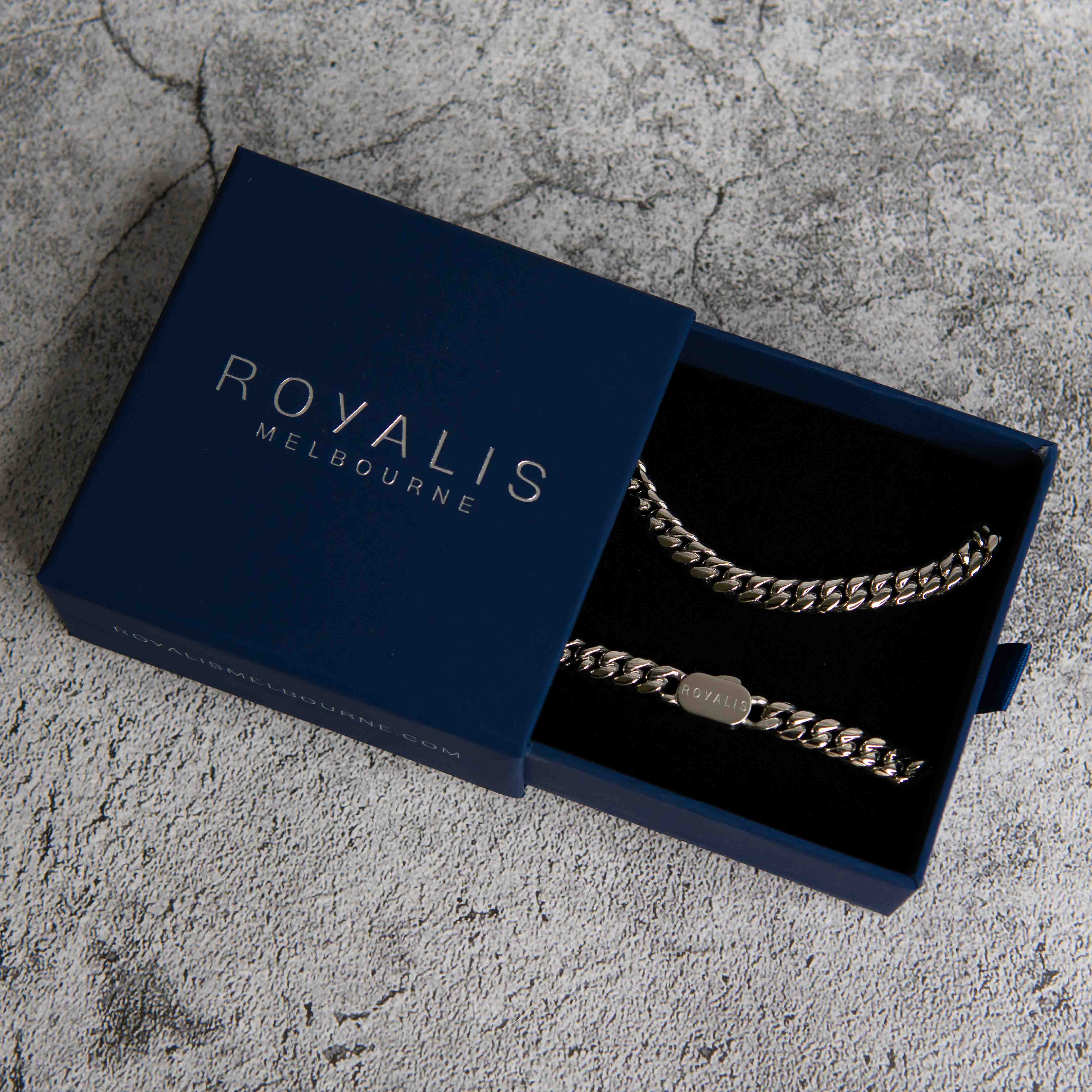 Cuban Chain (White Gold) 8mm Set