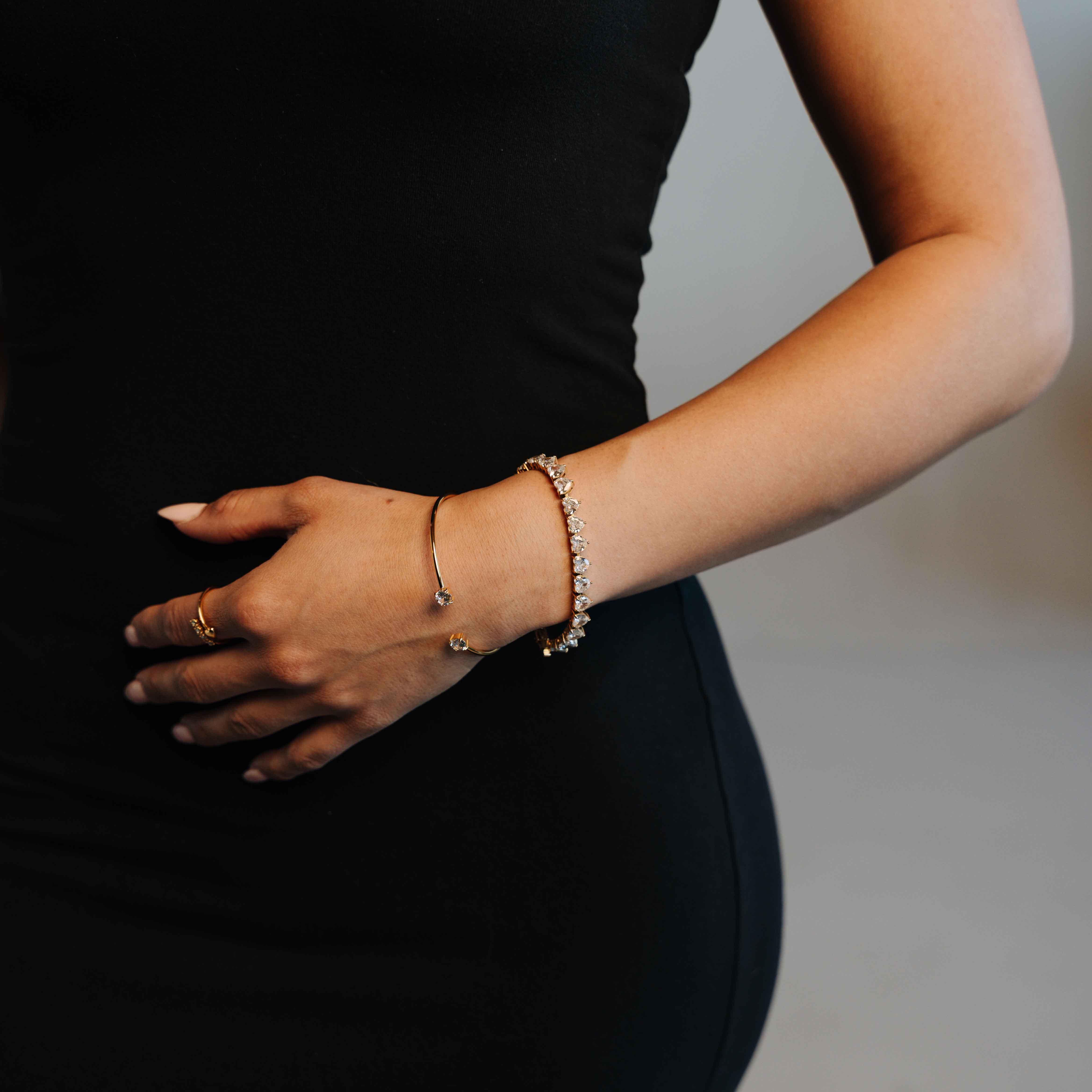 Women's Heart Tennis Bracelet 6mm (White Gold)