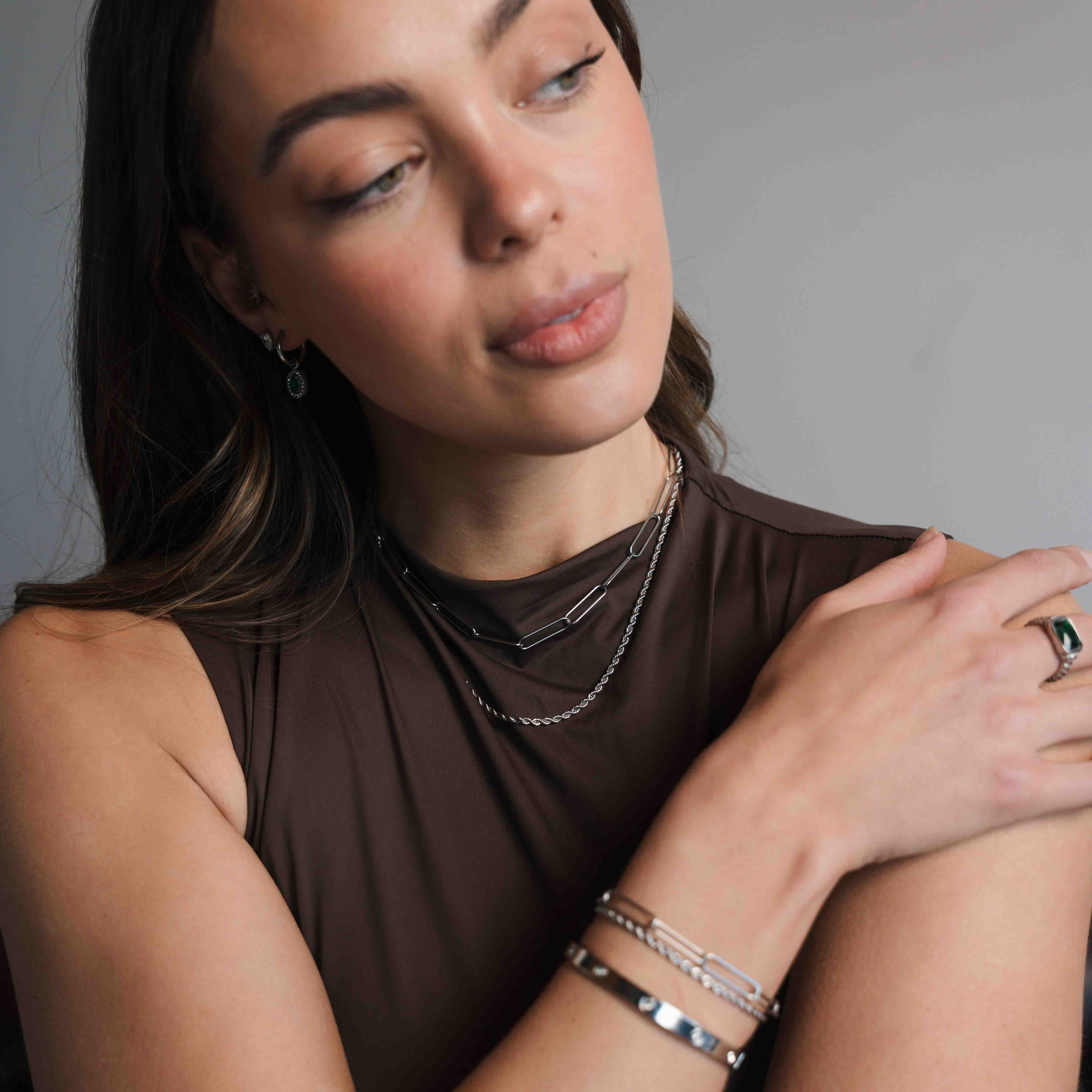 Women's Paperclip Chain (White Gold)