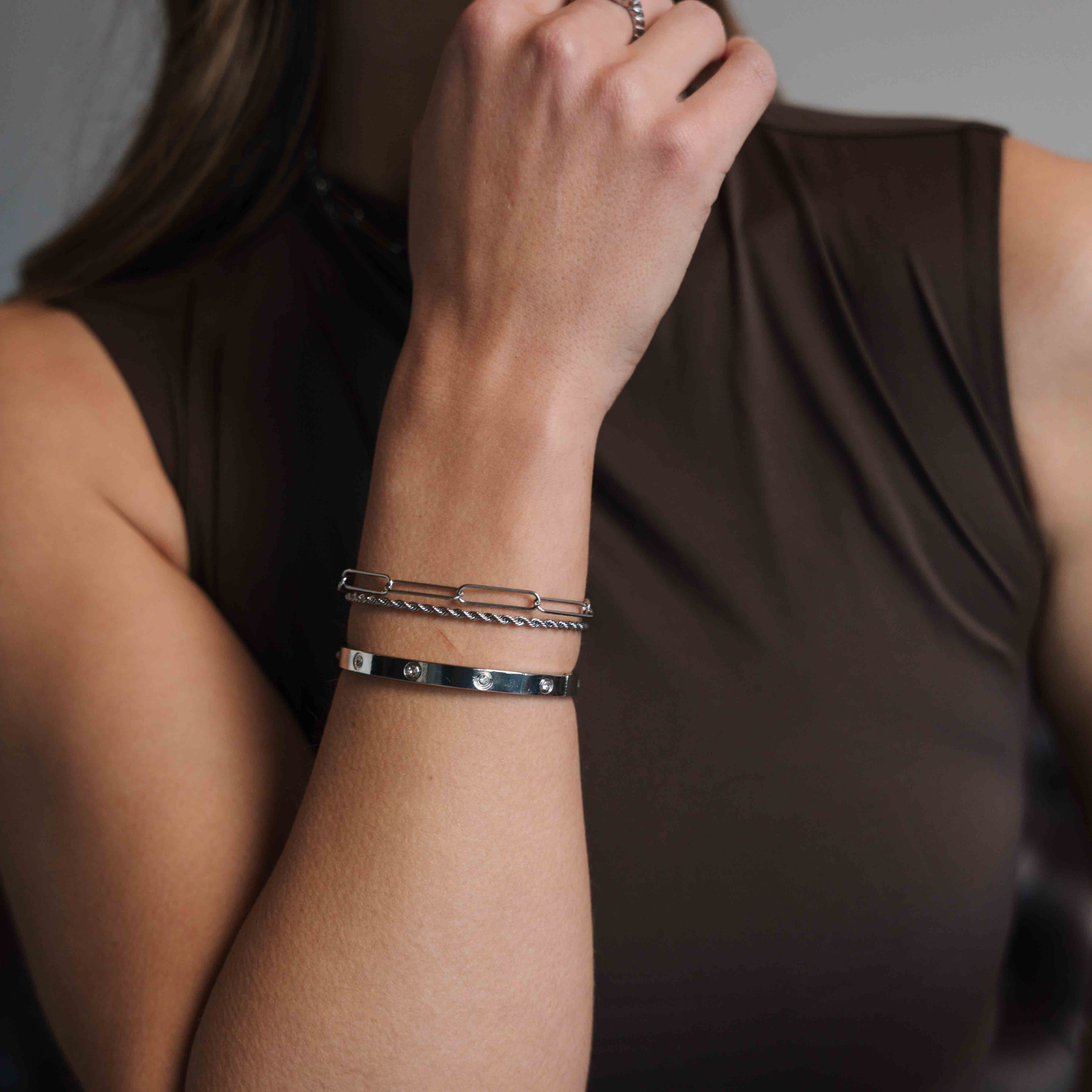 Women's Rope Bracelet (White Gold)