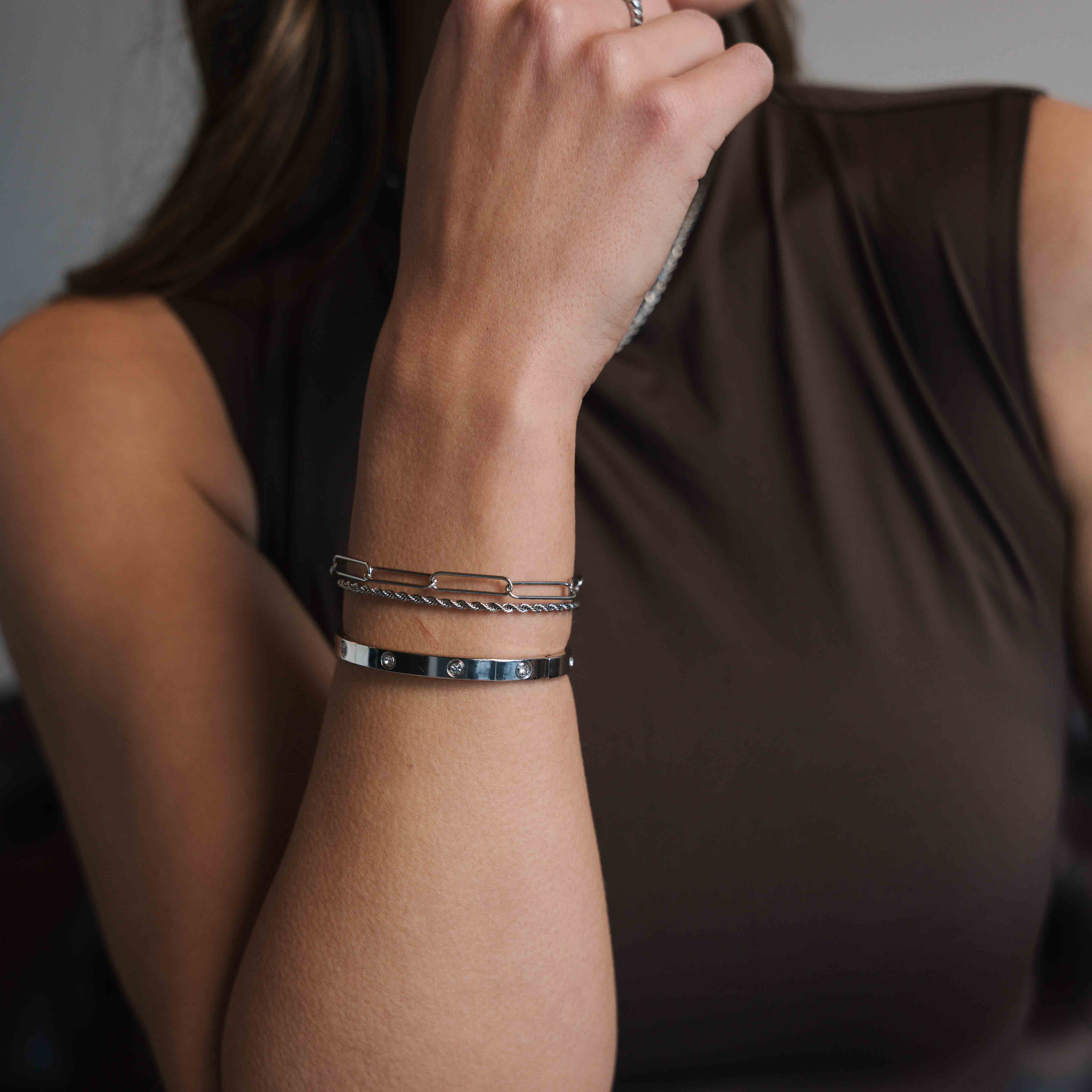 Women's Paperclip Bracelet (White Gold)