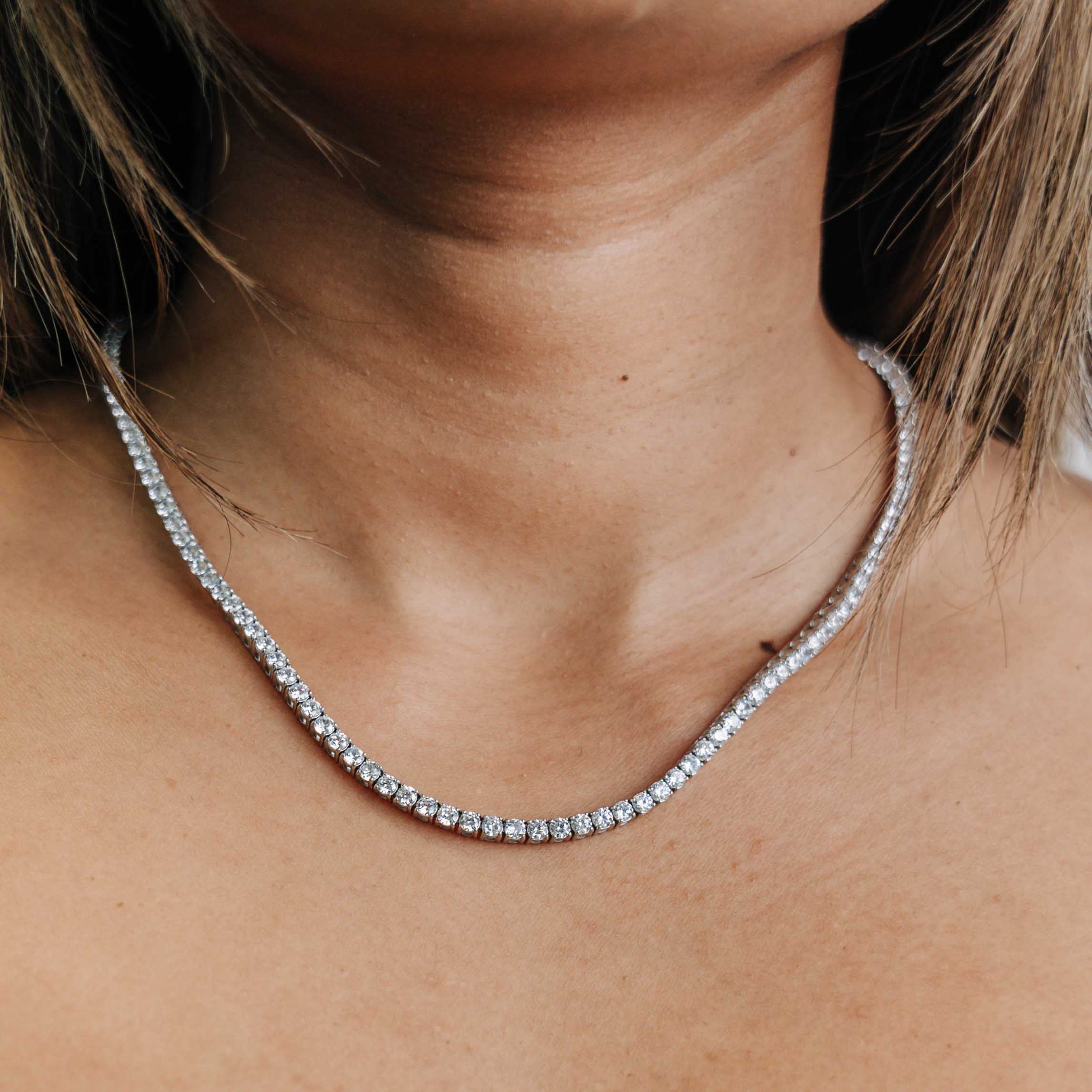 Women's Tennis Chain 3mm (White Gold)