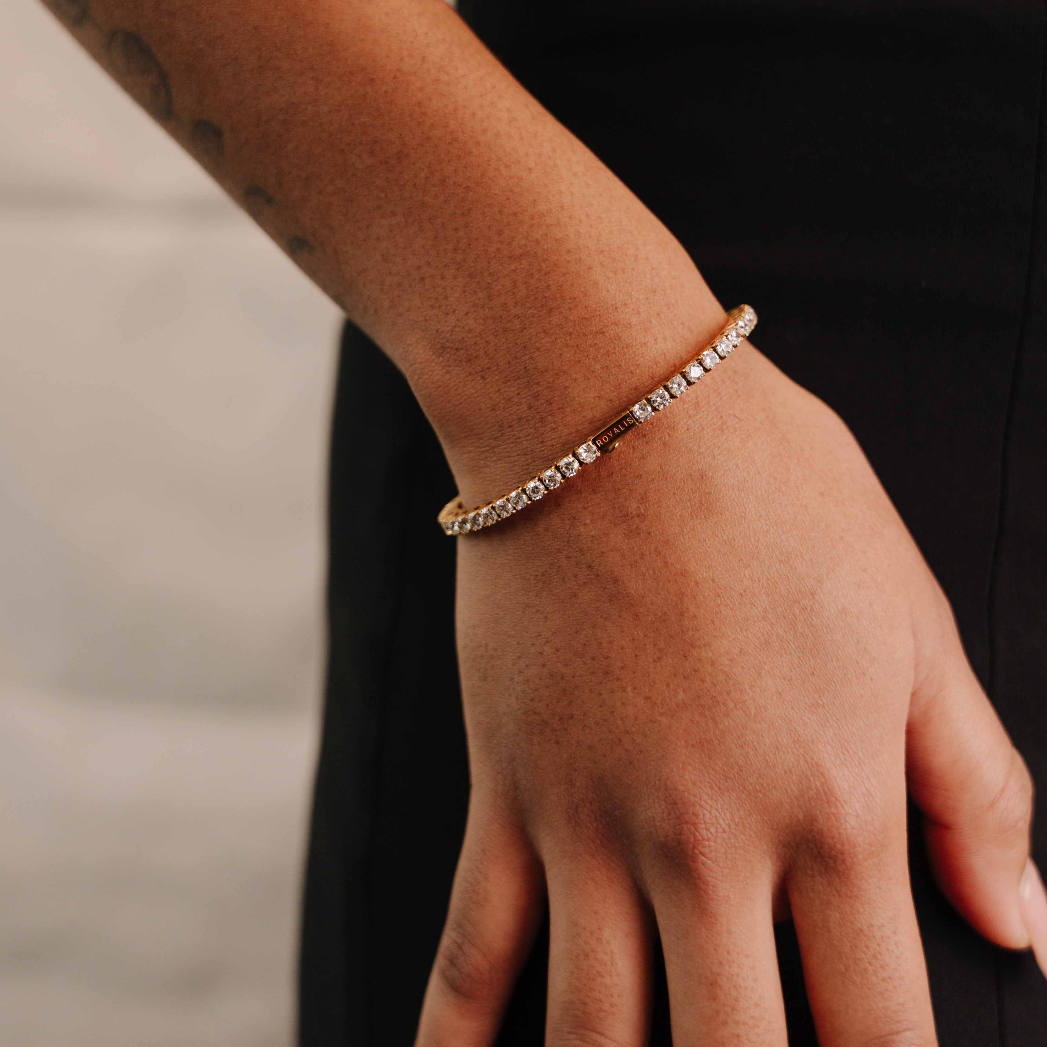 Women's Tennis Bracelet 3mm (Gold)