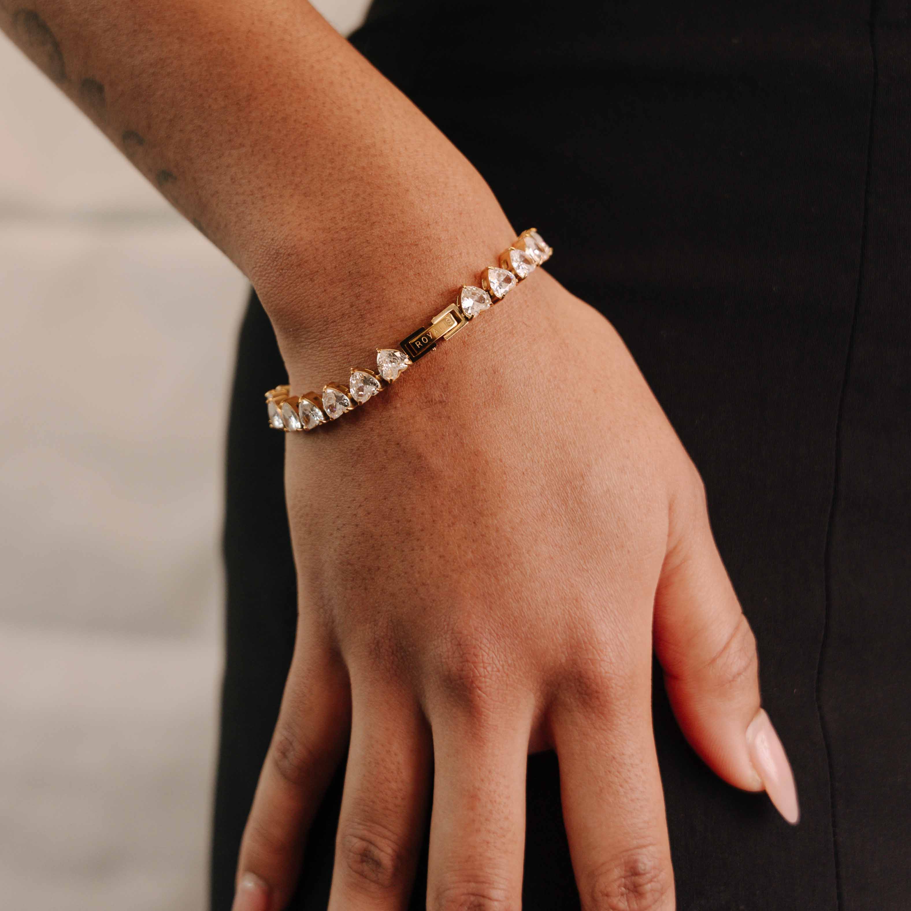 Women's Heart Bracelet Chain 6mm (Gold)