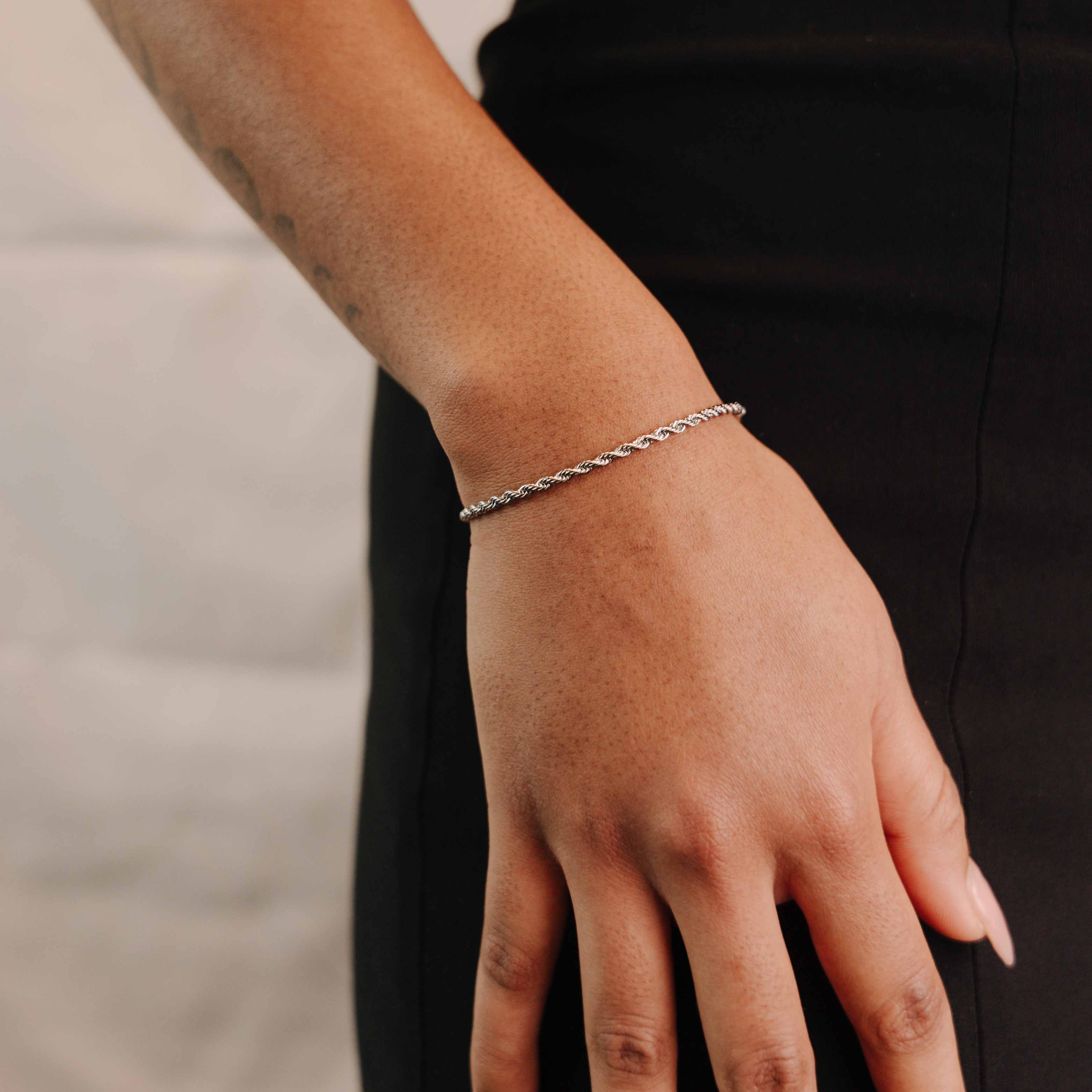 Women's Rope Bracelet (White Gold)