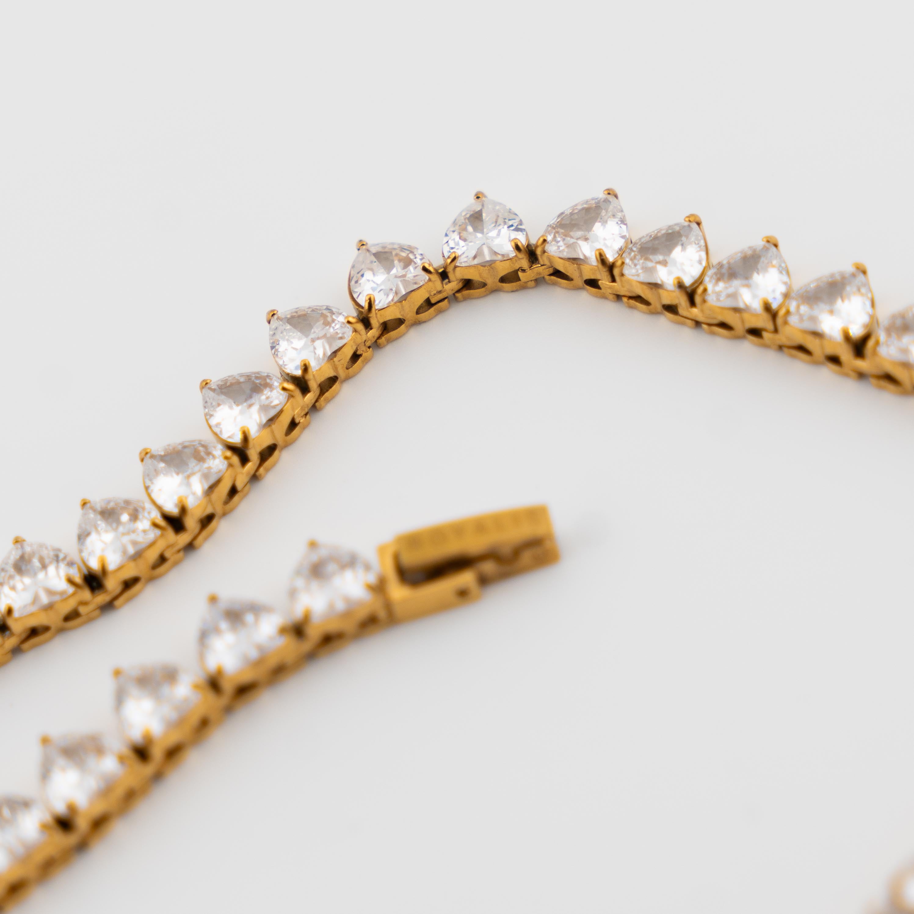 Women's Heart Tennis Chain 6mm (Gold)