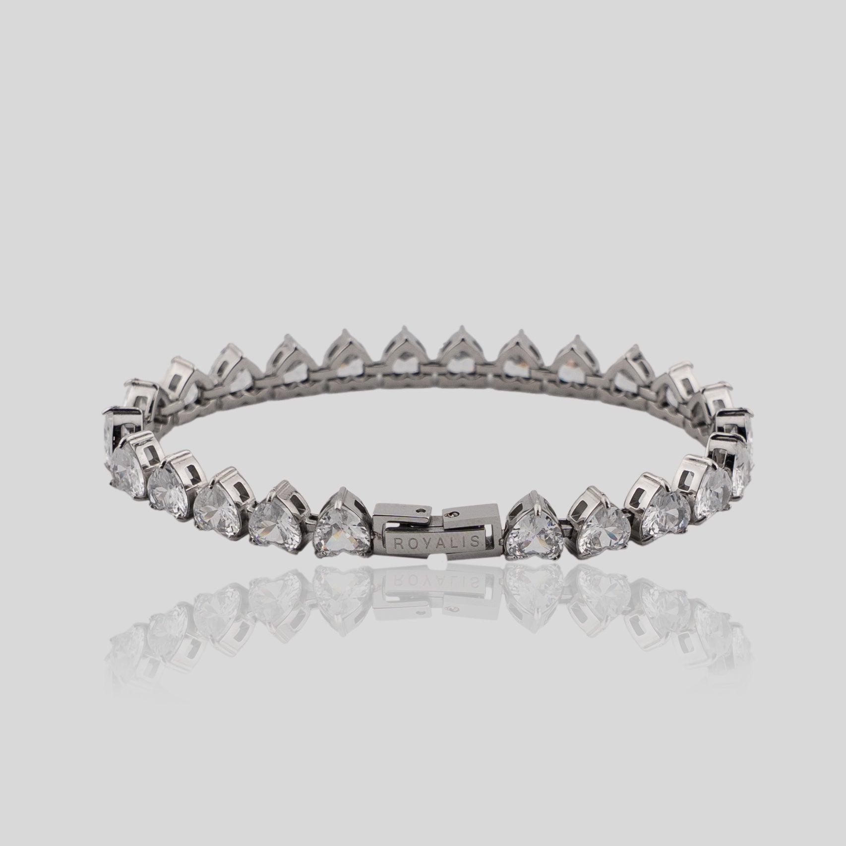Women's Heart Tennis Bracelet 6mm (White Gold)