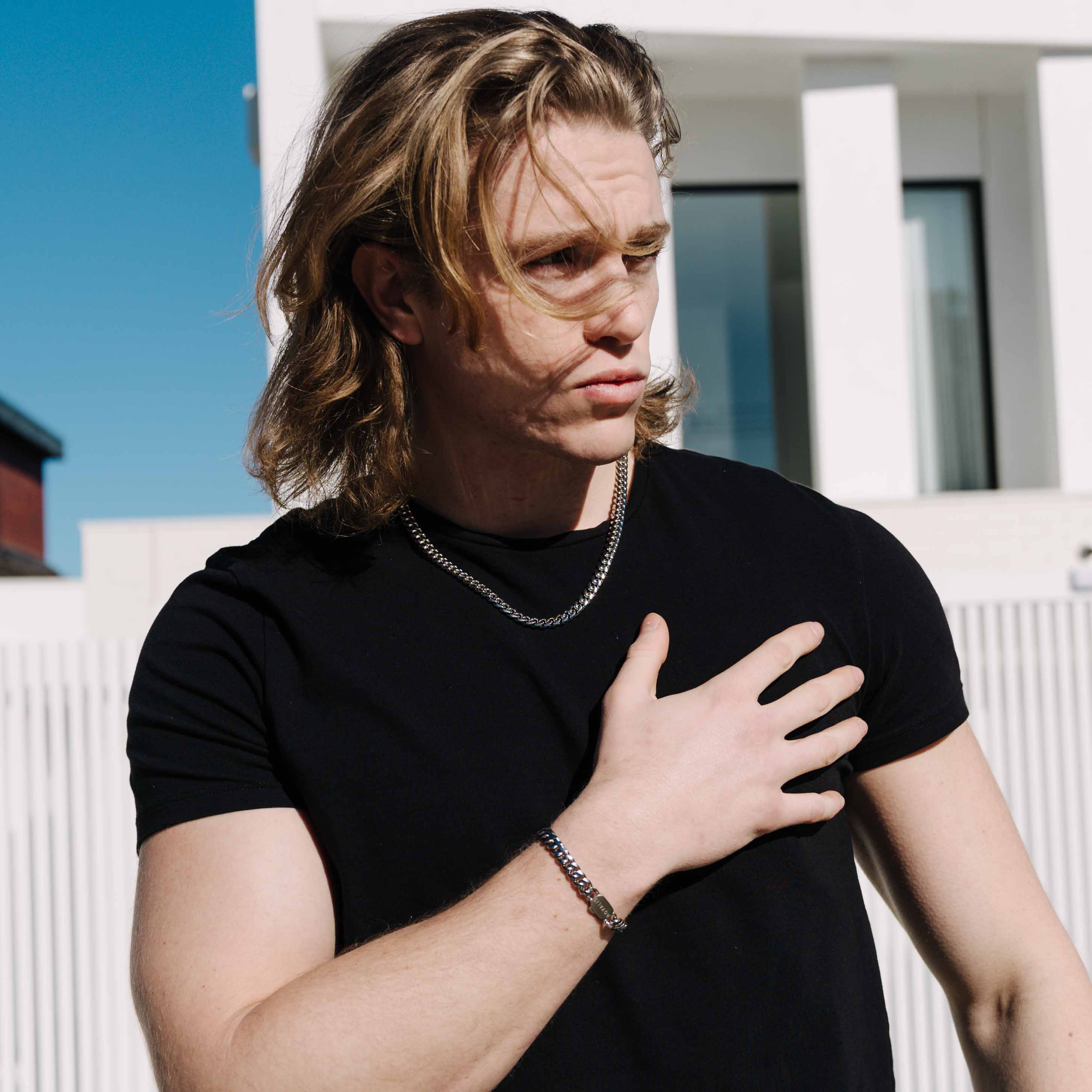 Cuban Chain (White Gold) 8mm Set