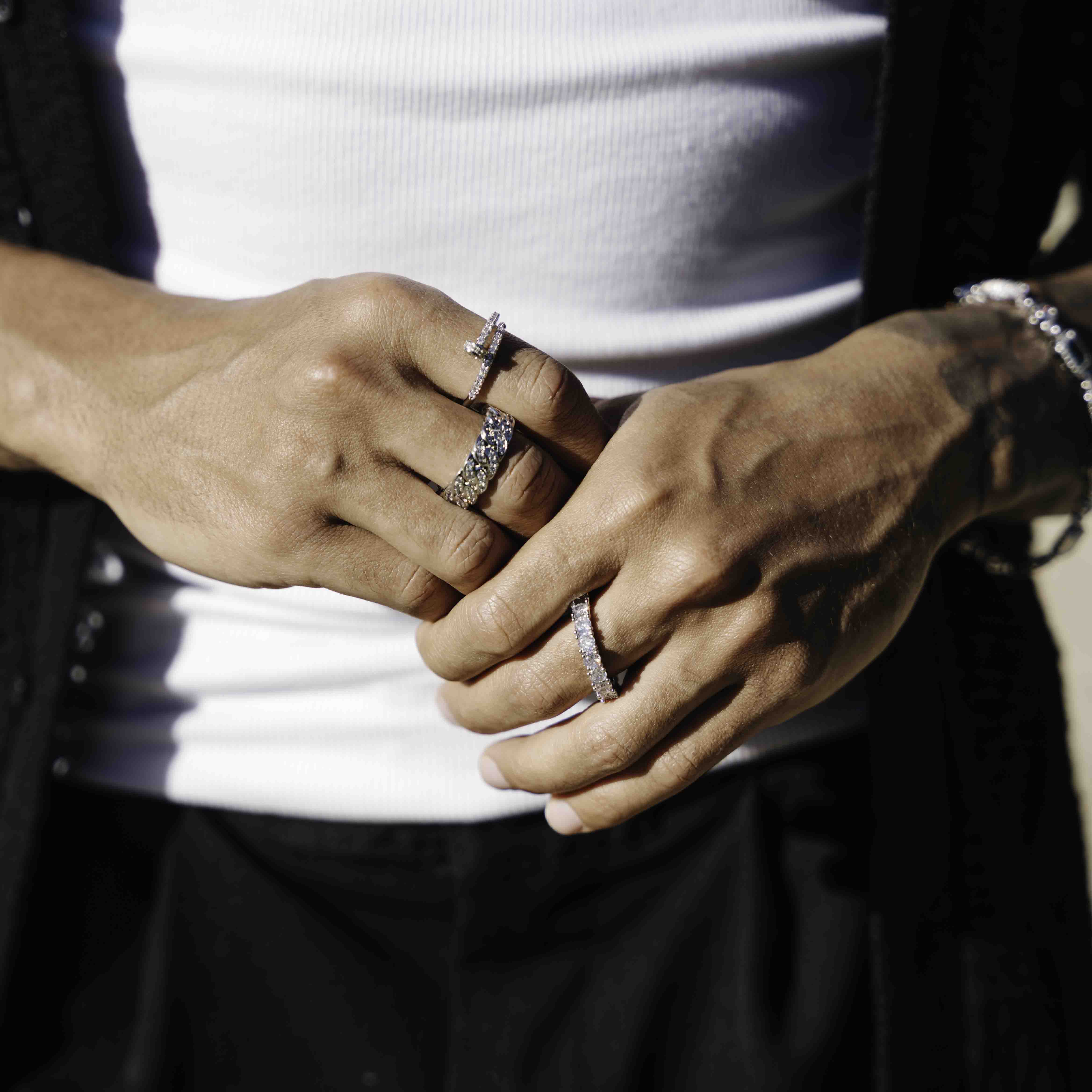 Iced Halo Ring (White Gold)