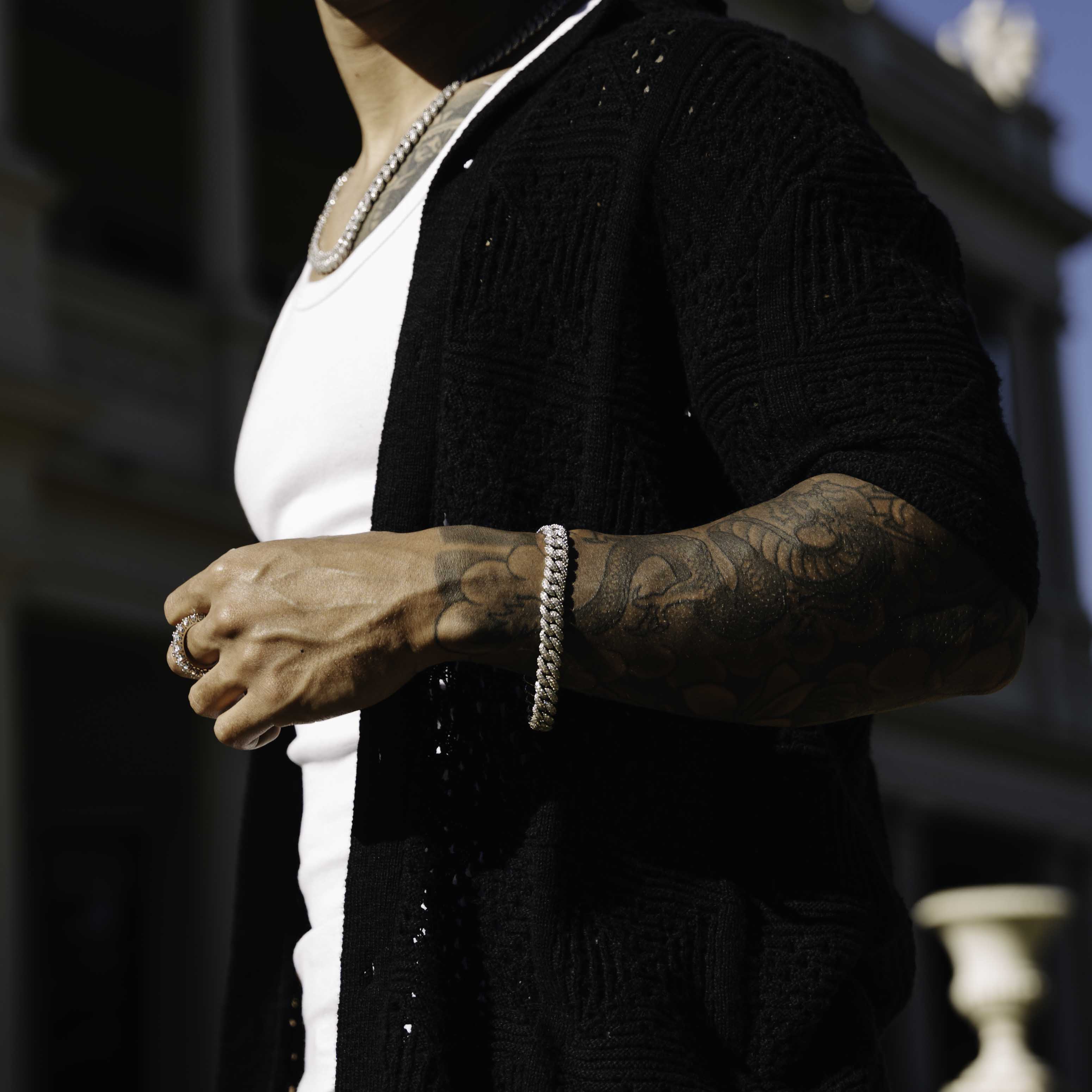 Iced Cuban Set 8mm (White Gold)