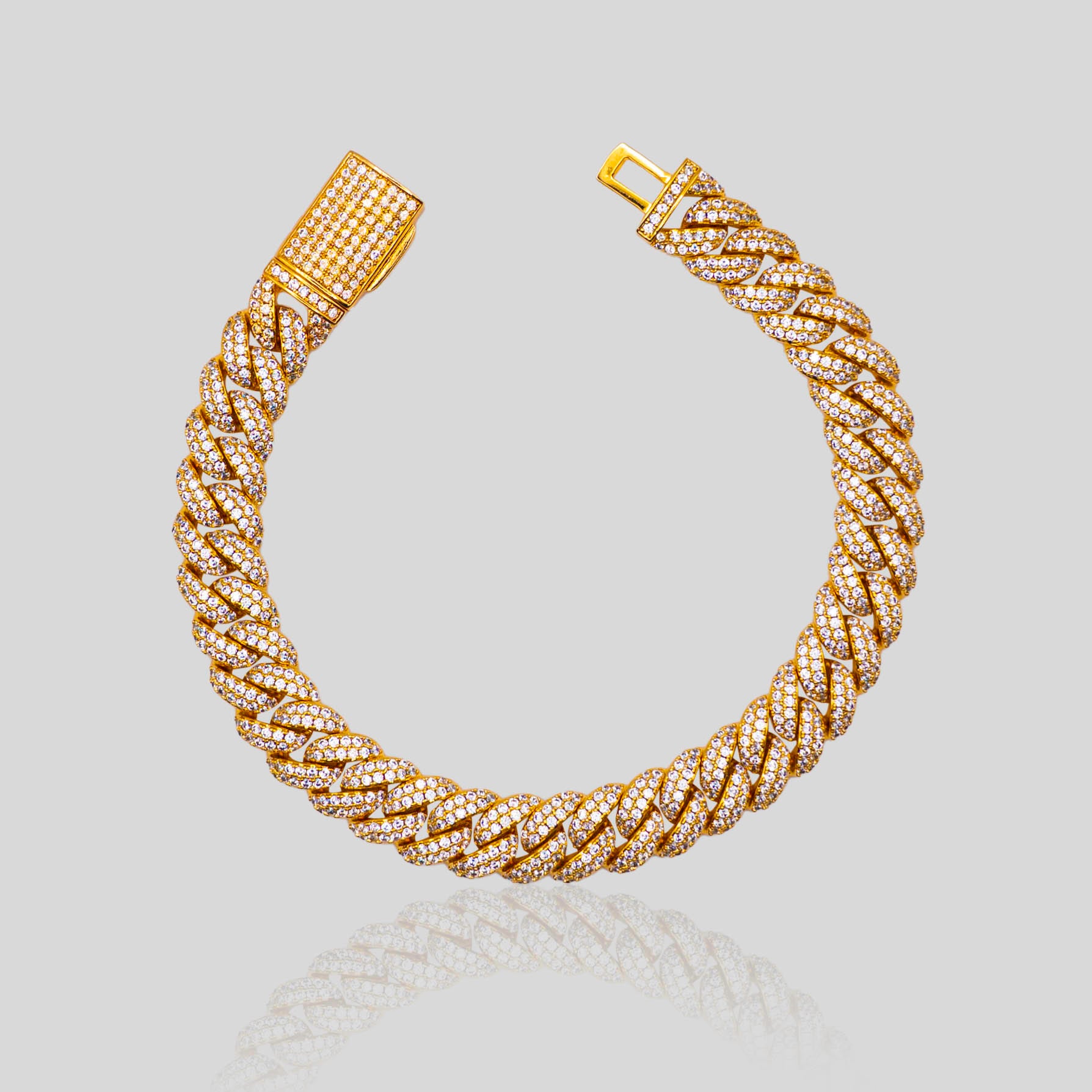 Iced Cuban Bracelet 8mm (Gold)