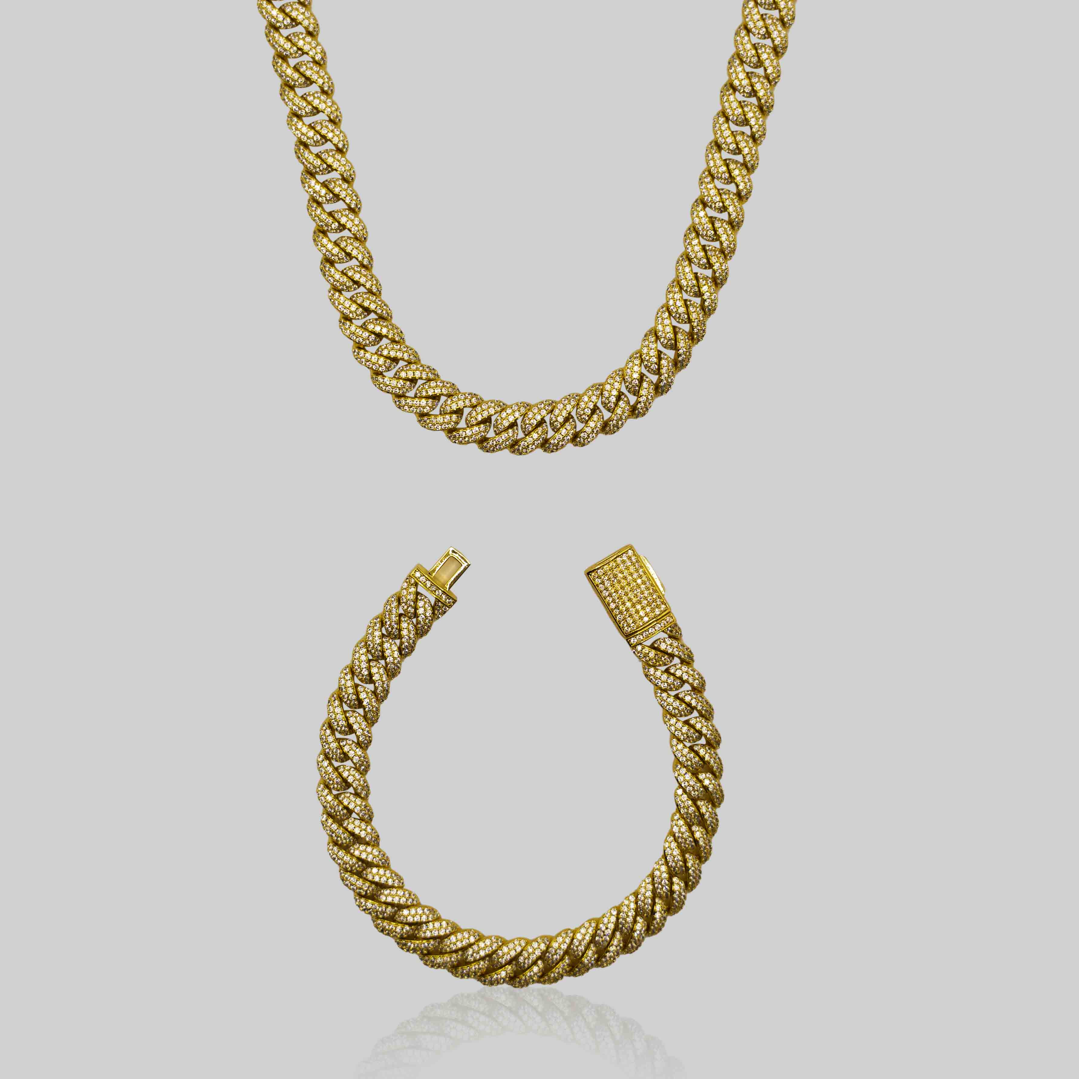 Iced Cuban Set 8mm (Gold)