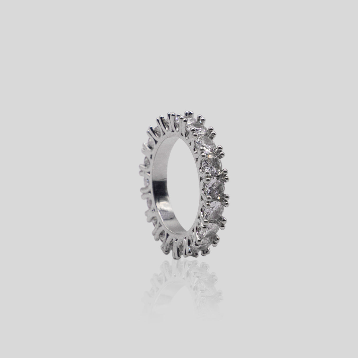 Iced Halo Ring (White Gold)