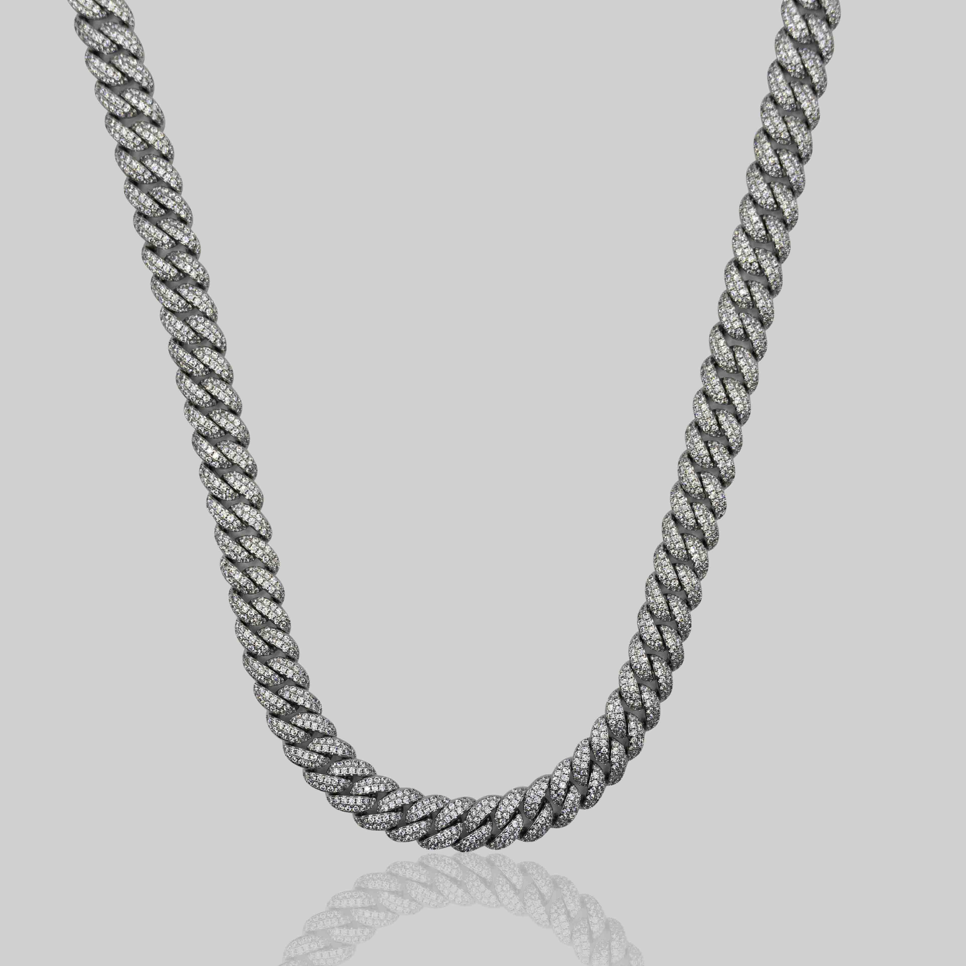 Iced Cuban Chain 8mm (White Gold)