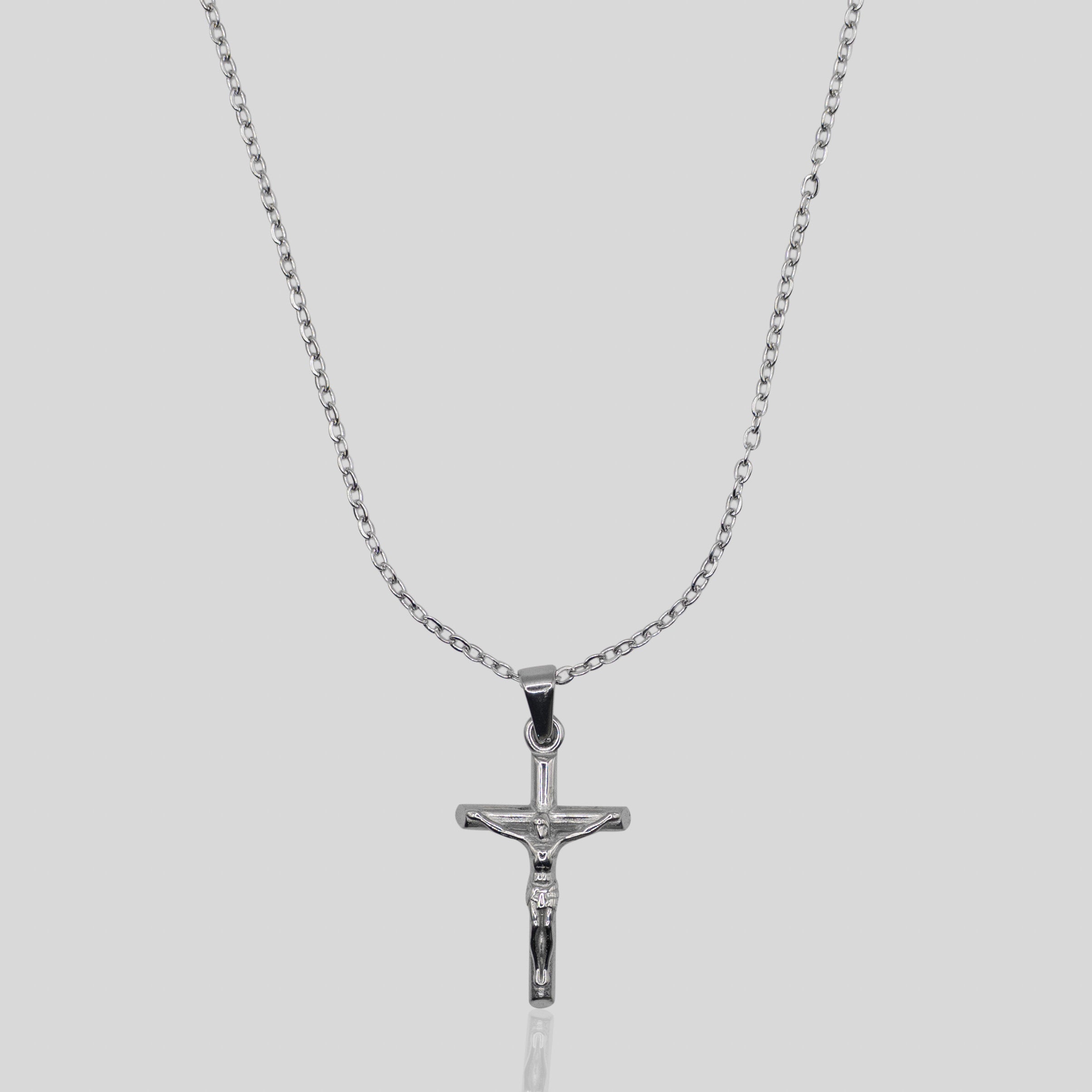 Crucifix Pendant (White Gold)