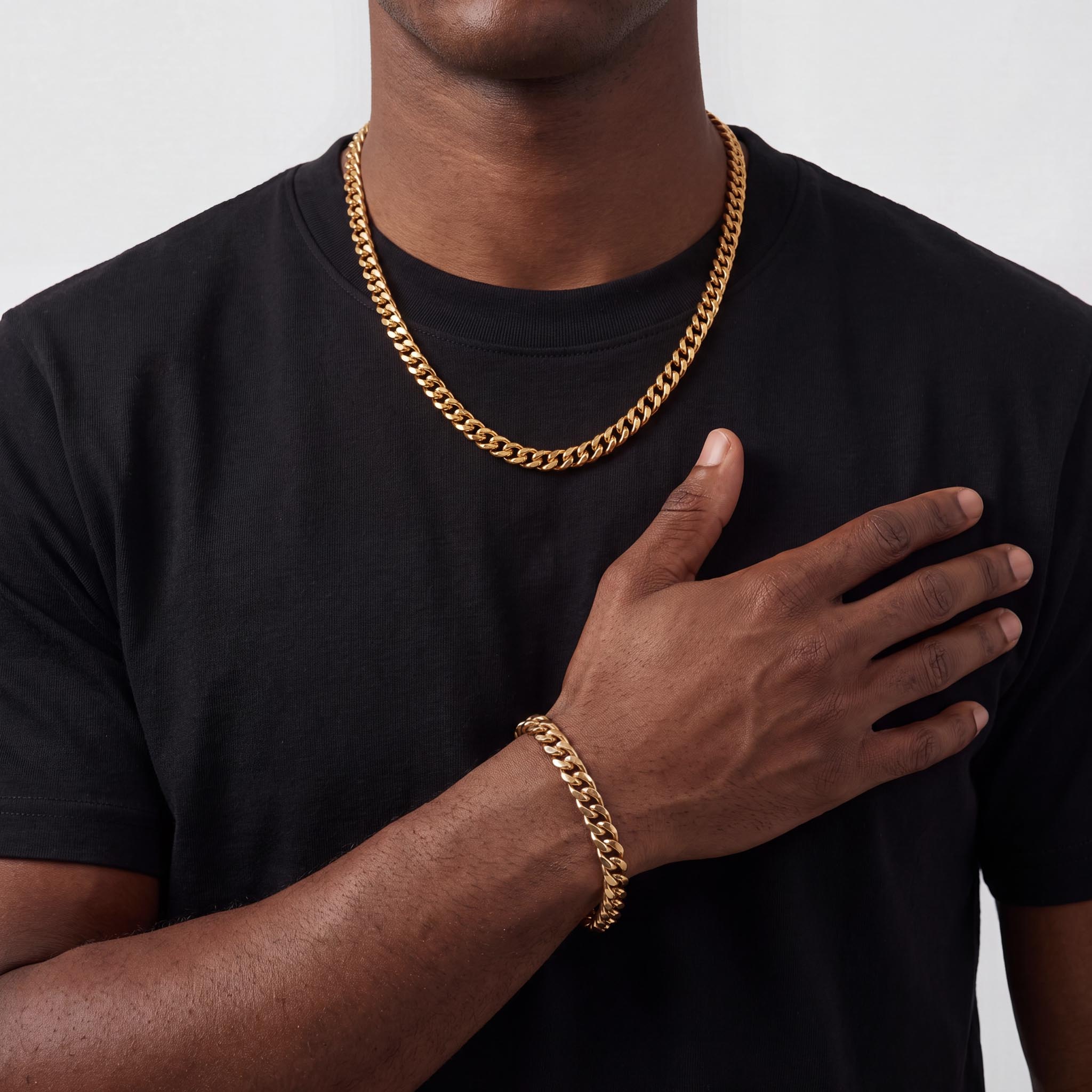 Cuban Chain (Gold) 8mm Set