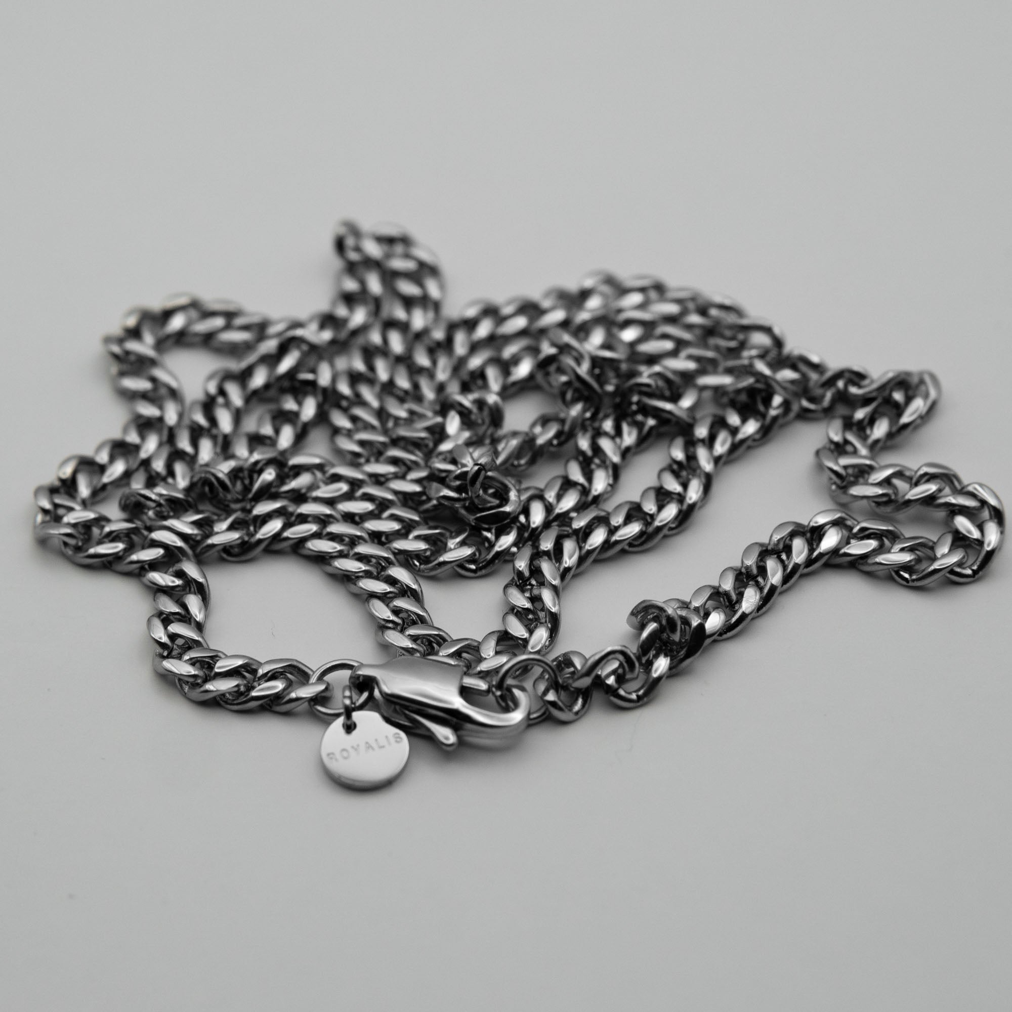 Cuban Chain (White Gold) 4mm Set