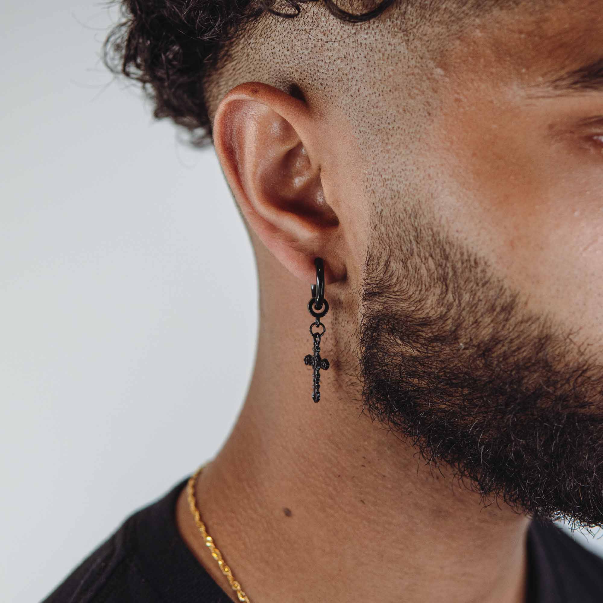 Cross Earring (Black) - ROYALIS MELBOURNE