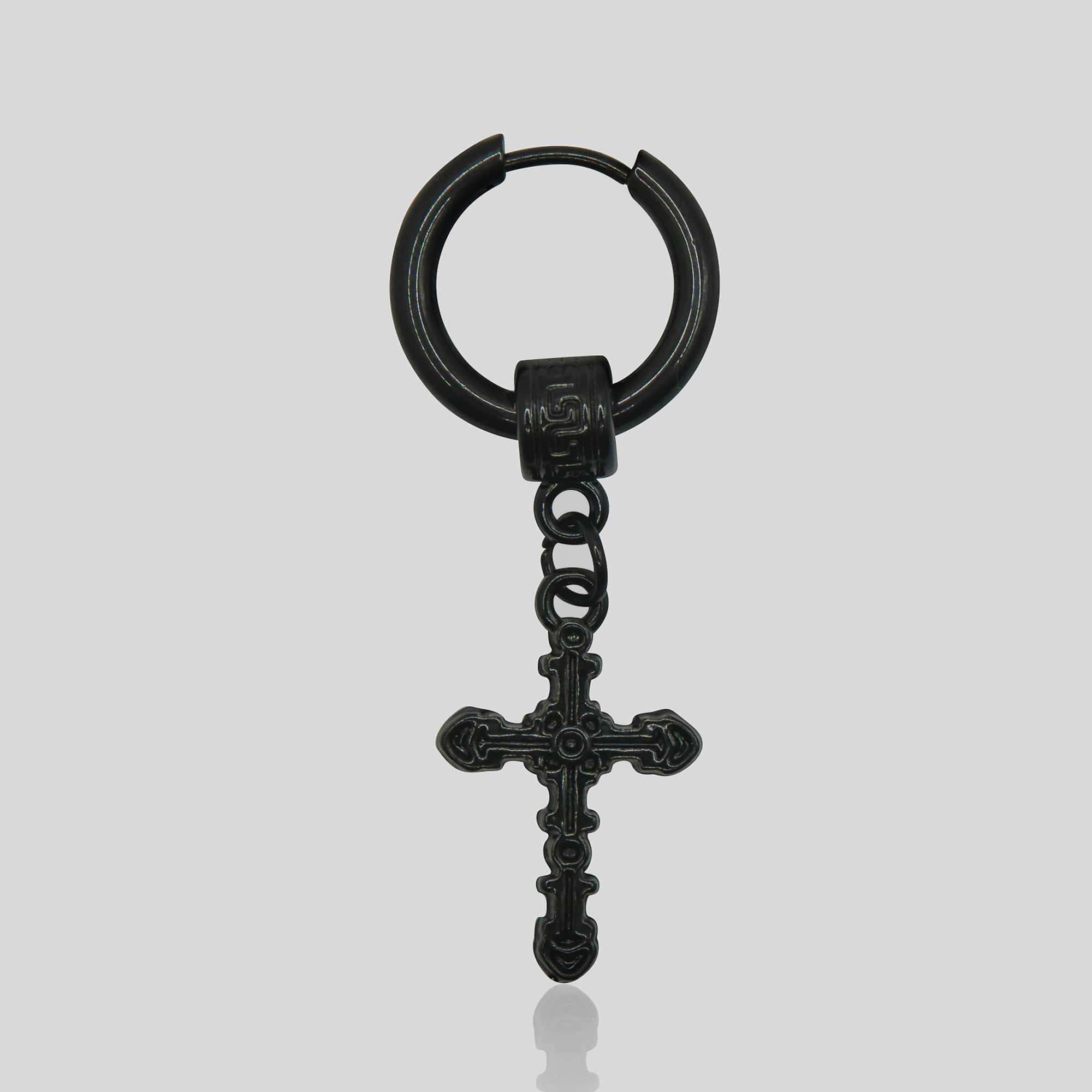 Cross Earring (Black) - ROYALIS MELBOURNE