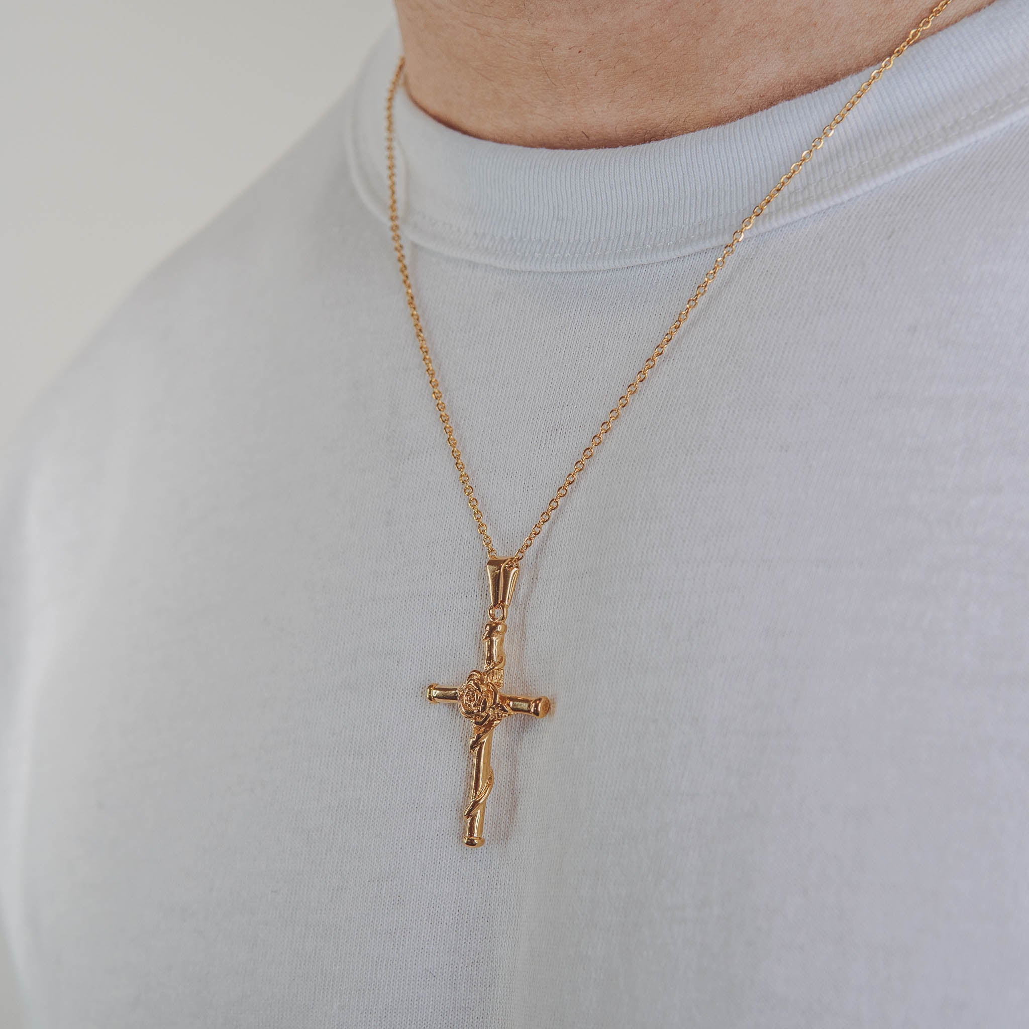 Rose Cross Pendant (Gold) - ROYALIS MELBOURNE