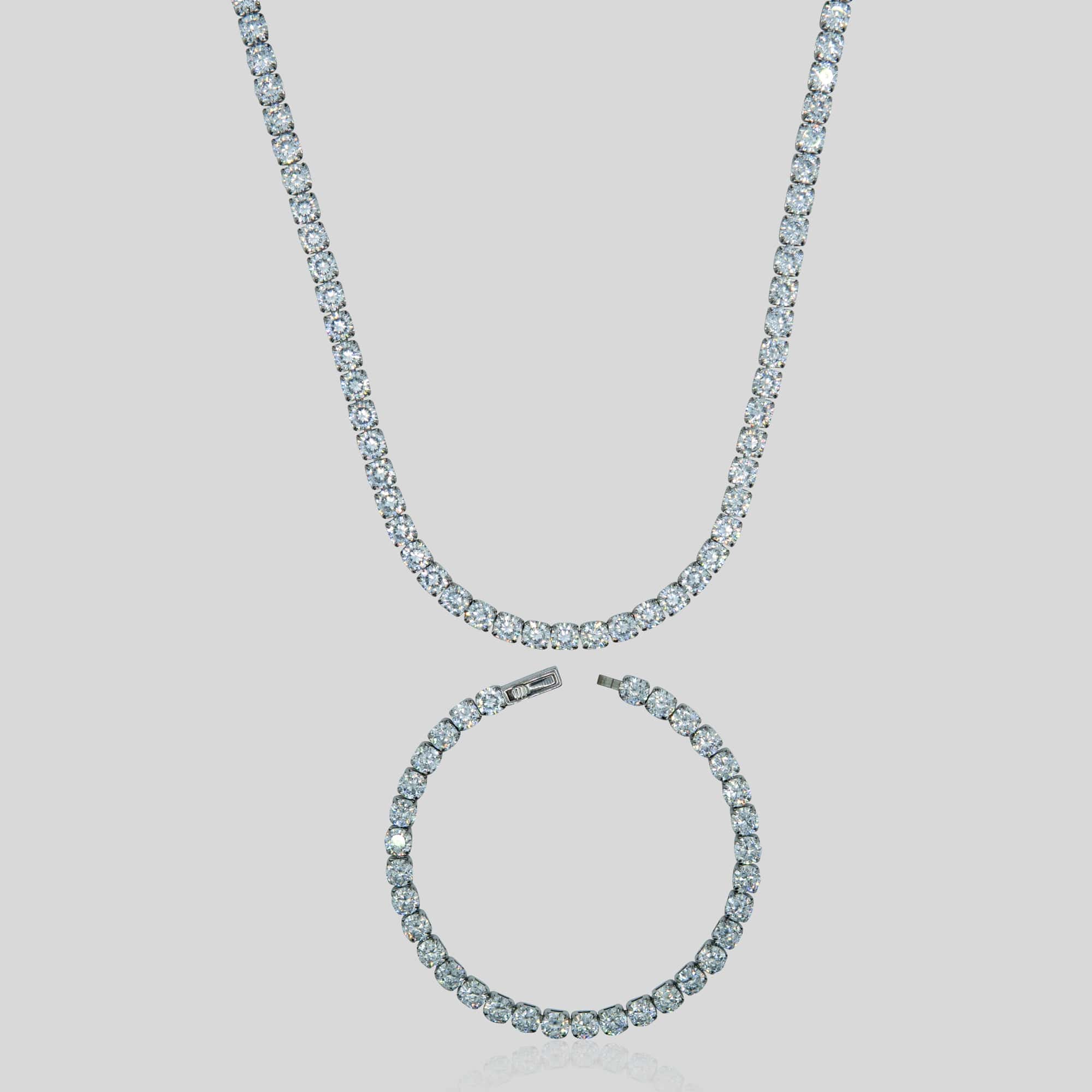 Tennis Set (White Gold) 5mm - ROYALIS MELBOURNE