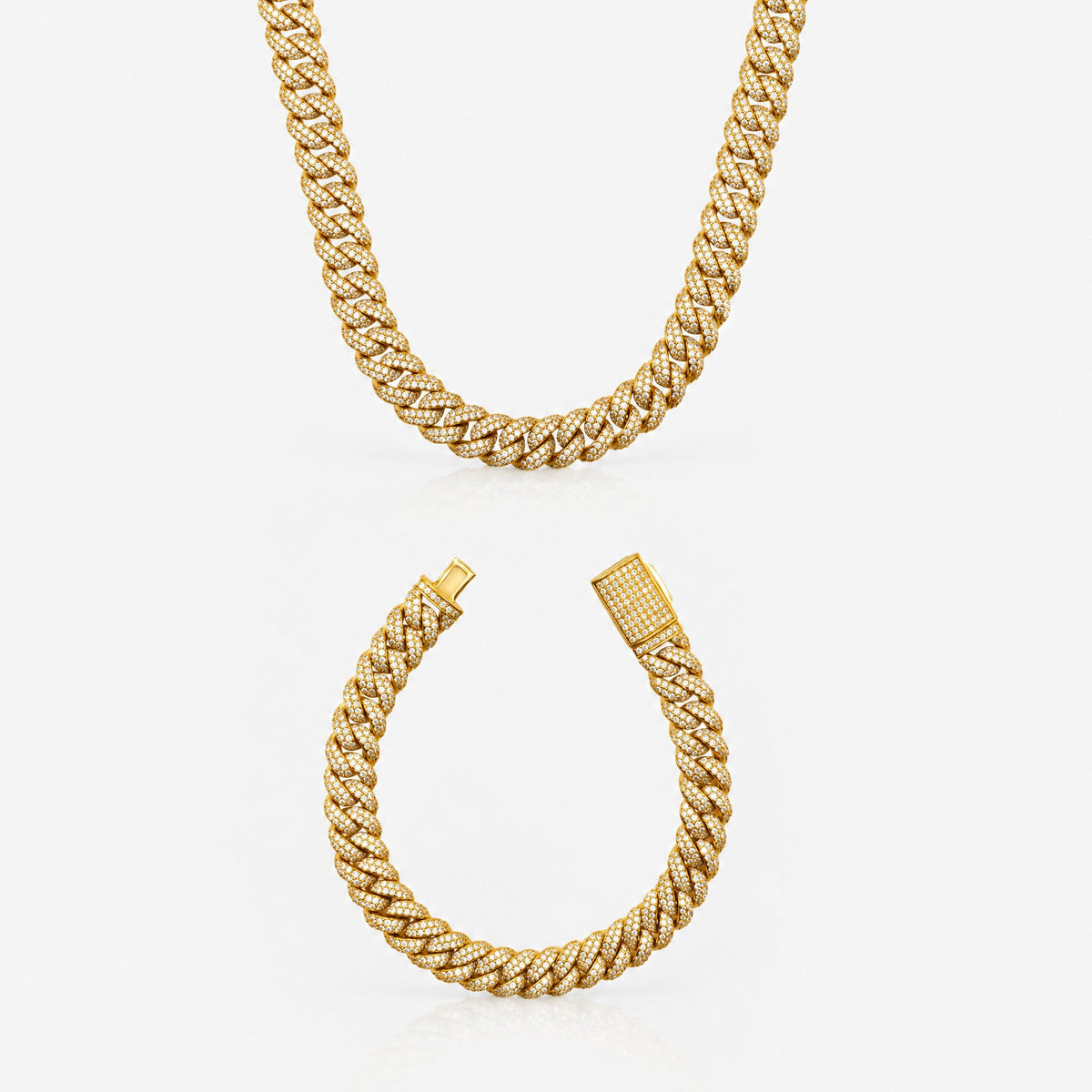 Iced Cuban Set 8mm (Gold)