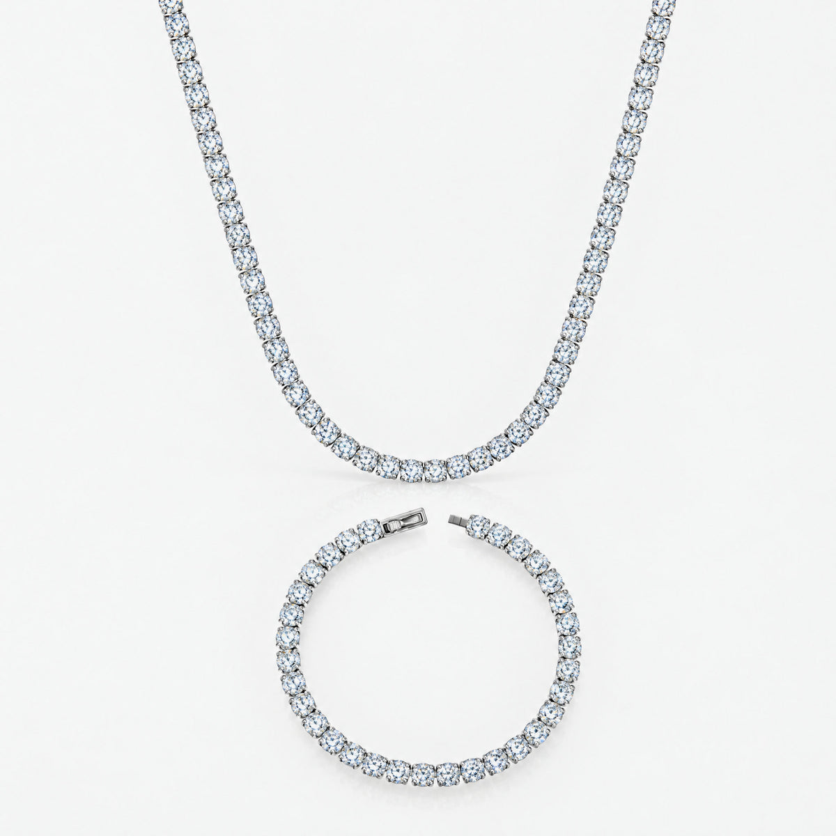 Tennis Set (White Gold) 5mm Set