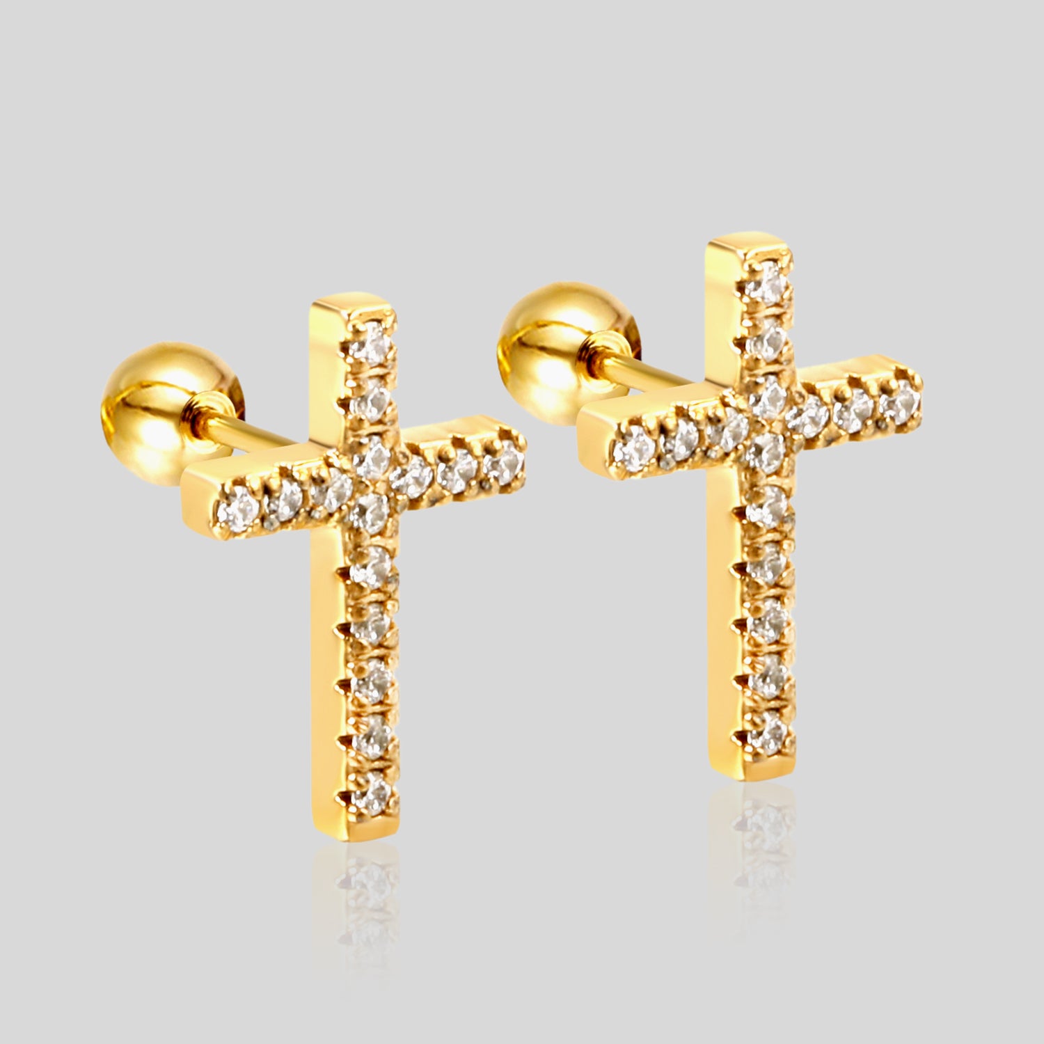 Luxe Cross Earring (Gold)