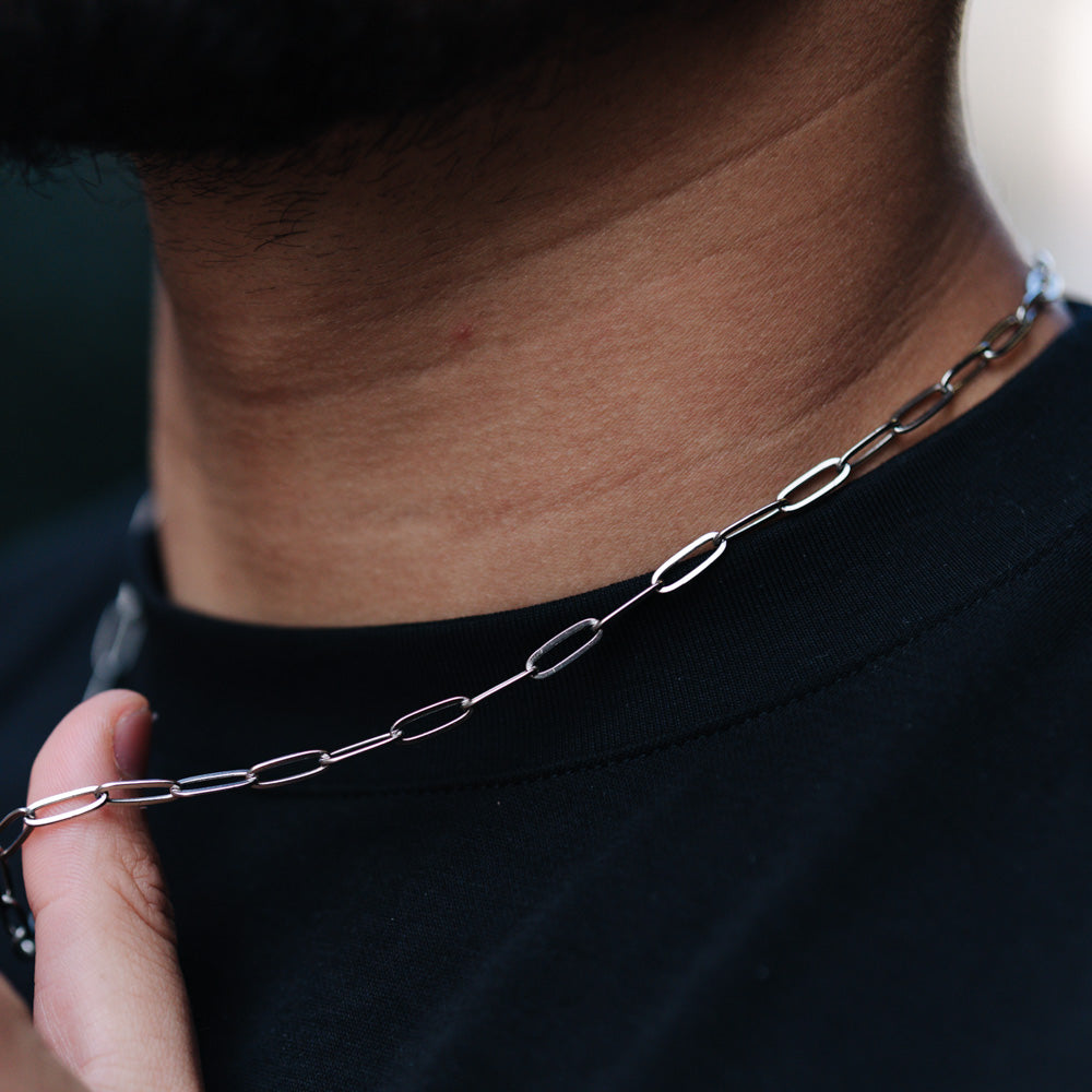 Paperclip Chain (White Gold) 5mm