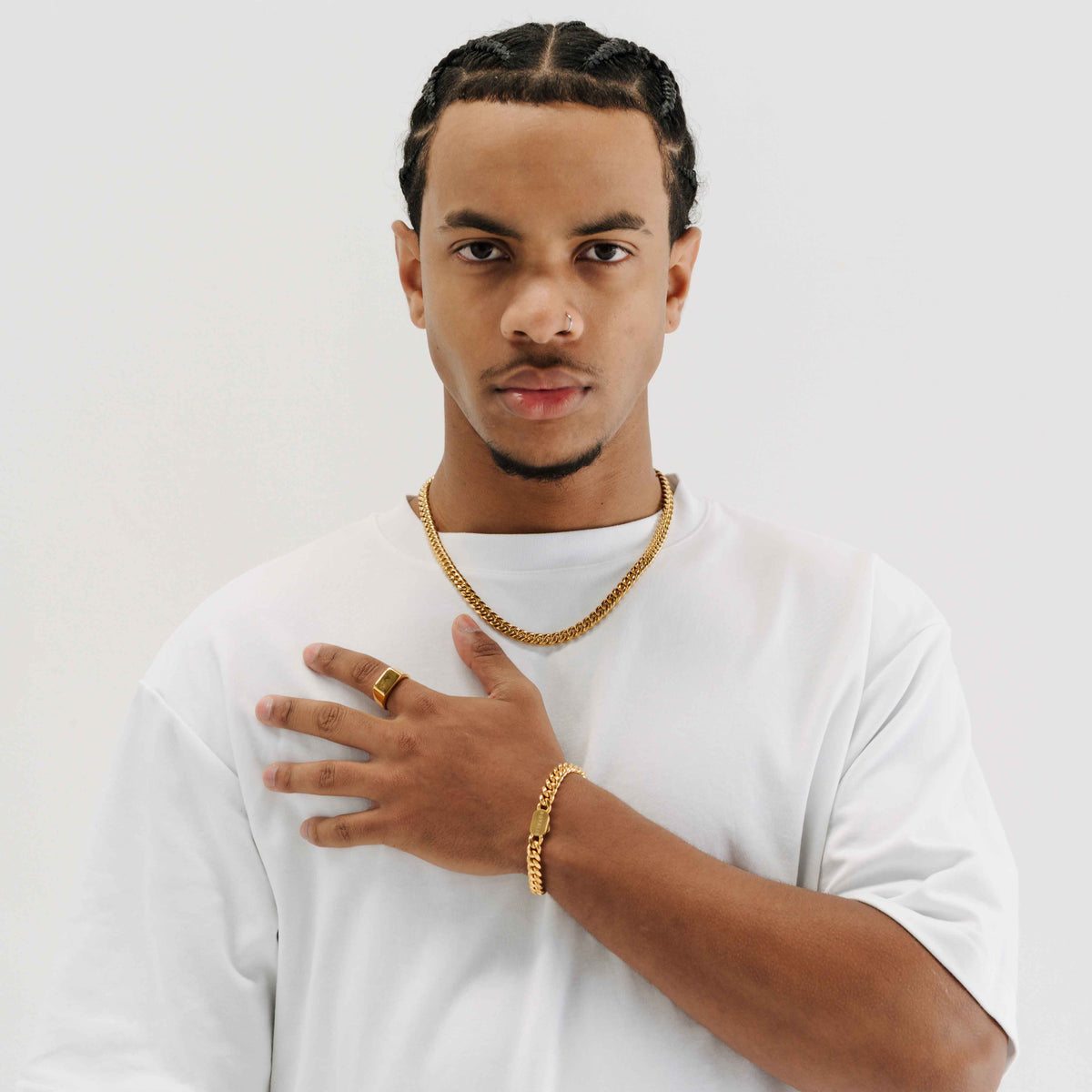 Cuban Linmk Rapper Cuban Chain (Gold) 8mm Set