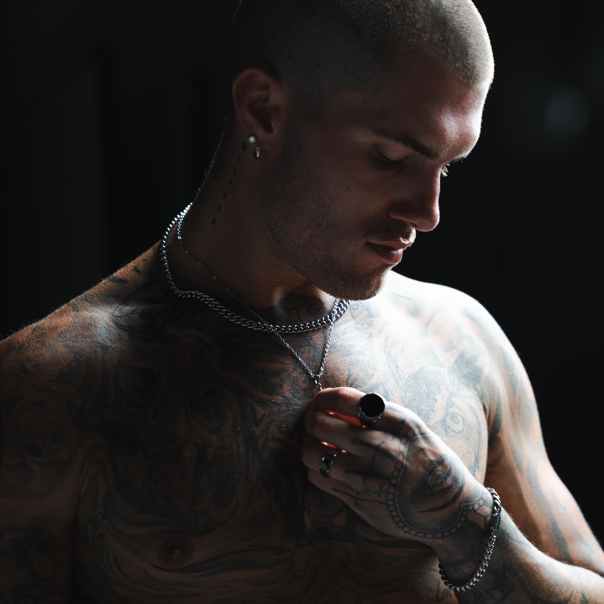 Cuban Chain (White Gold) 8mm Set