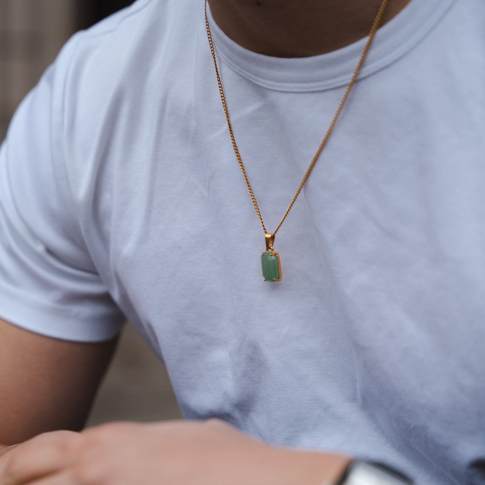 Verde Stone Pendant (Gold)