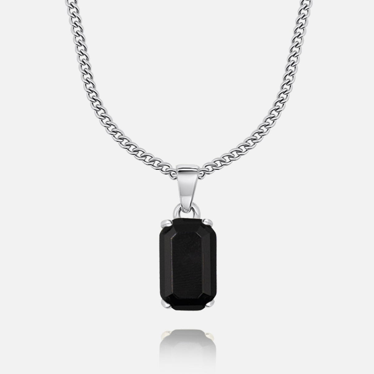 Noir Stone Pendant (White Gold)