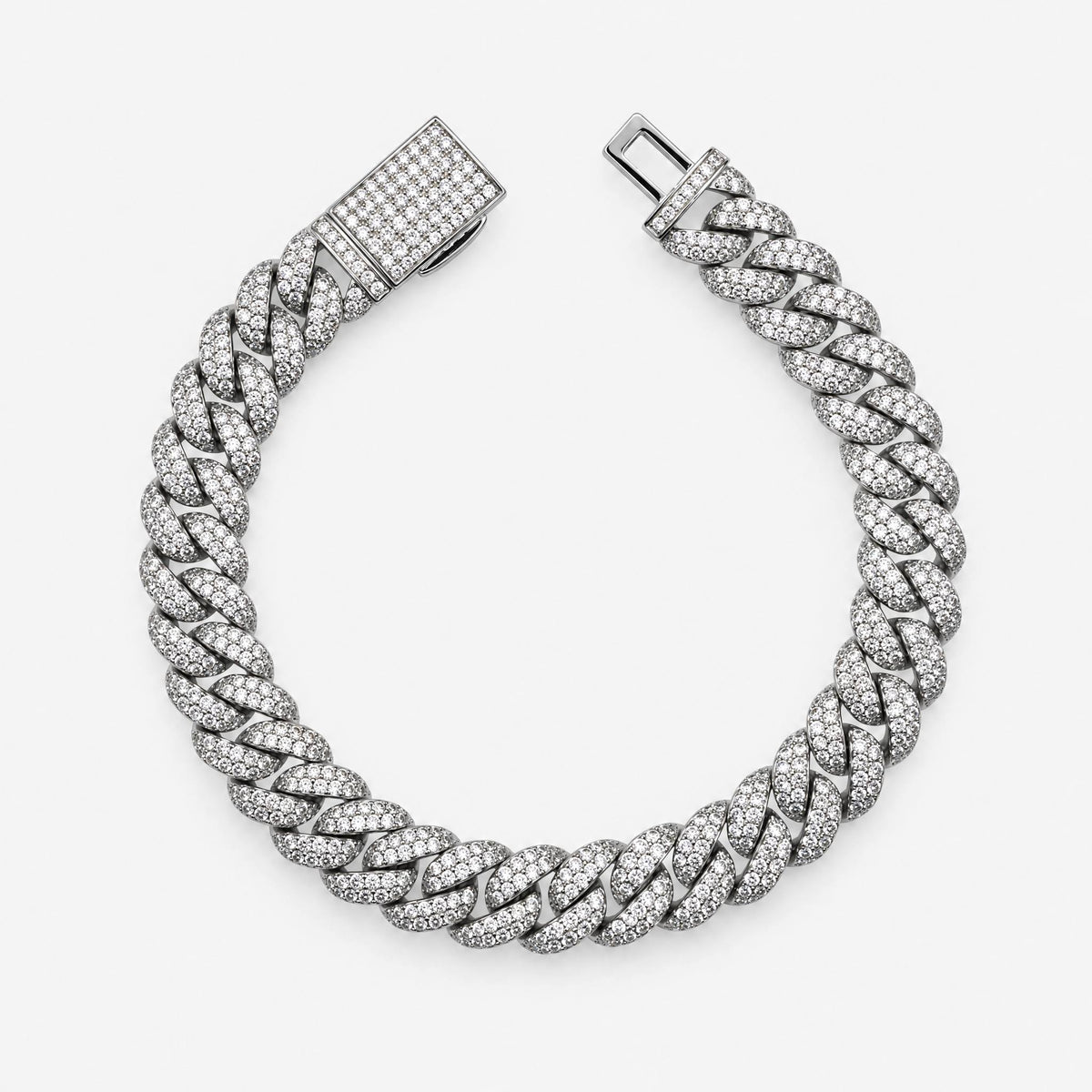 Iced Cuban Bracelet 8mm (White Gold)