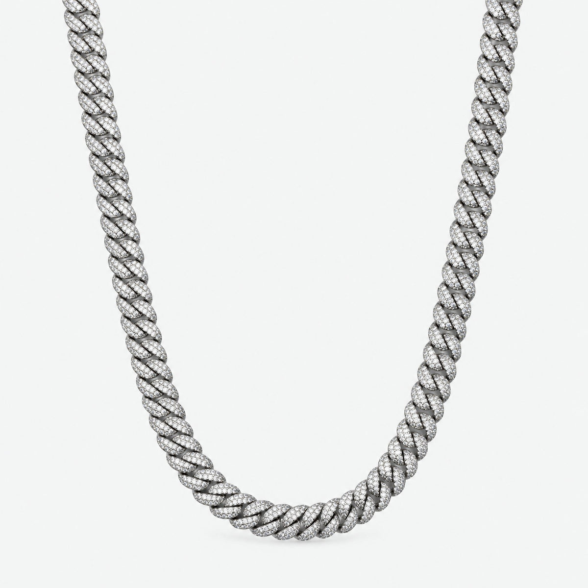 Iced Cuban Chain 8mm (White Gold)