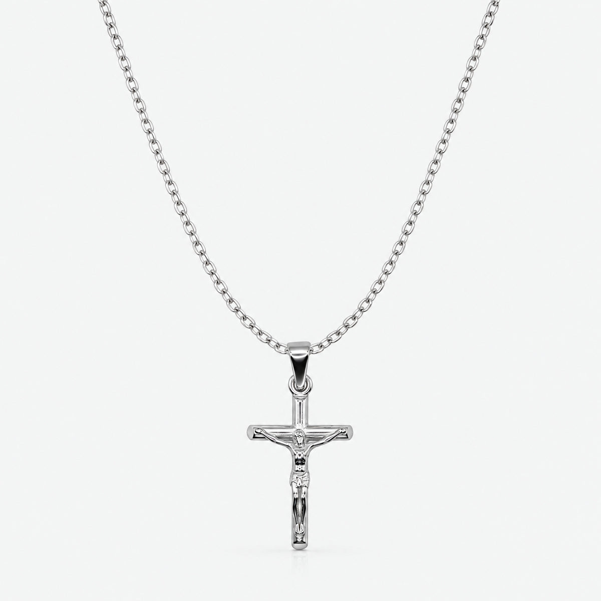 Crucifix Pendant (White Gold)