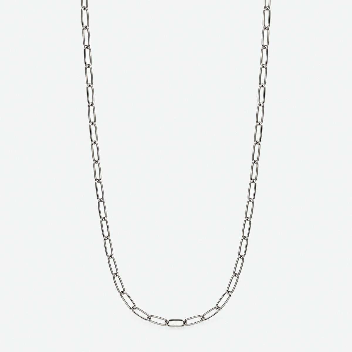 Paperclip Chain (White Gold) 5mm