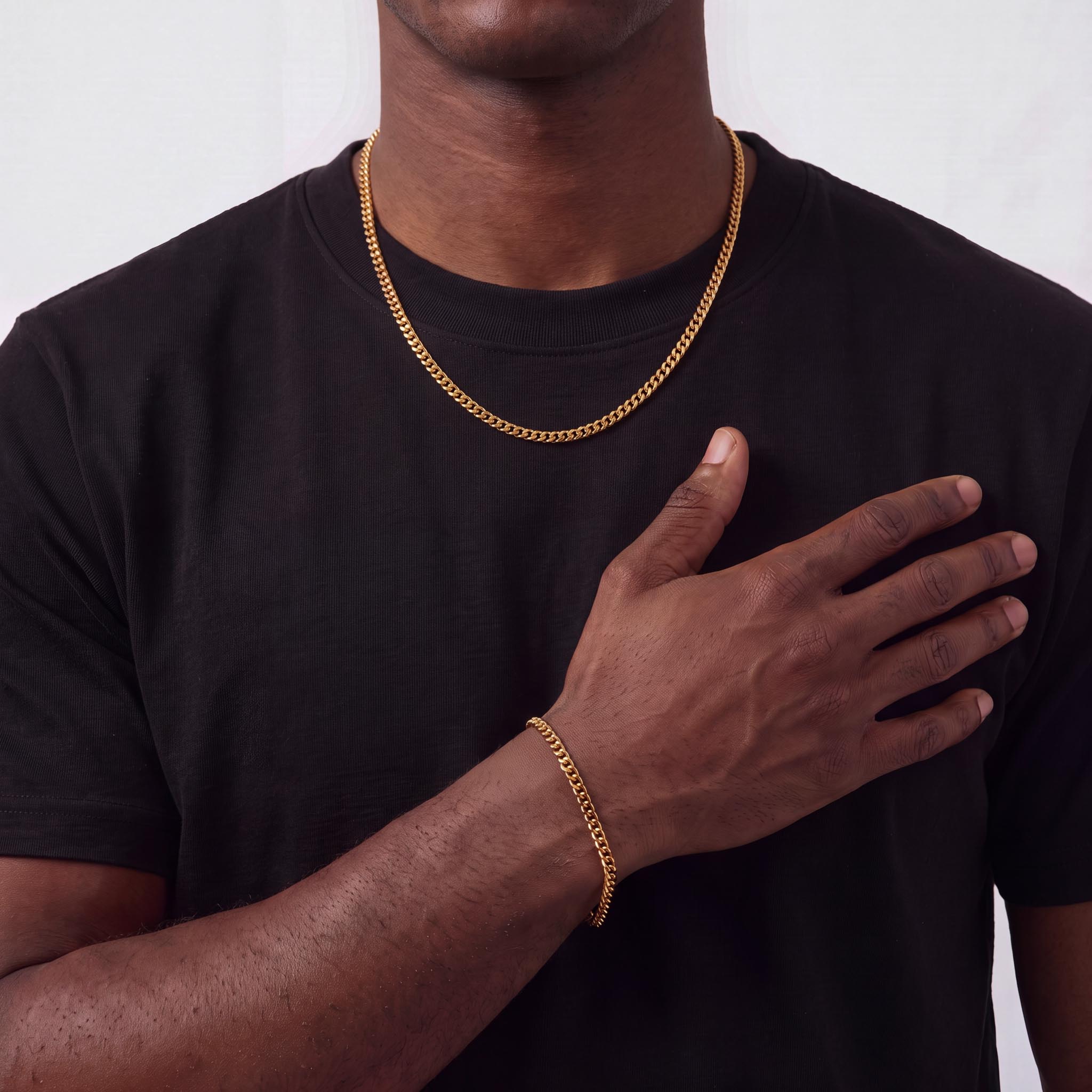 Cuban Chain (Gold) 4mm Set