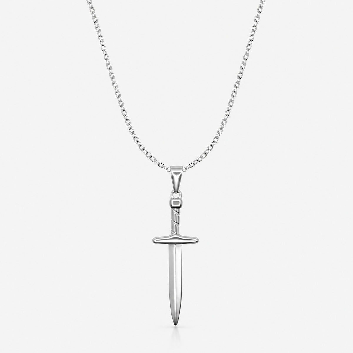 Dagger Pendant (White Gold)