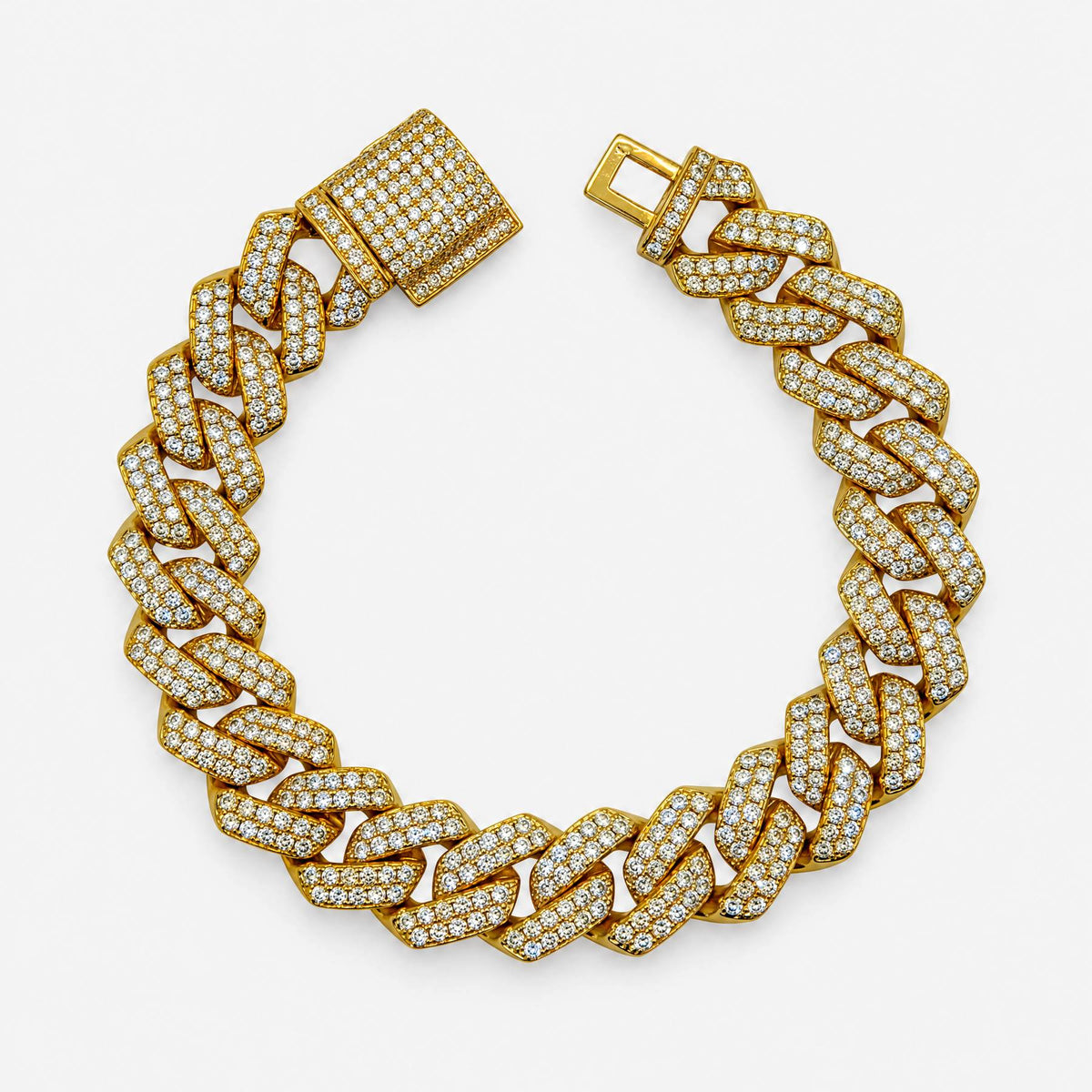 Prong Link Bracelet (Gold) 13mm